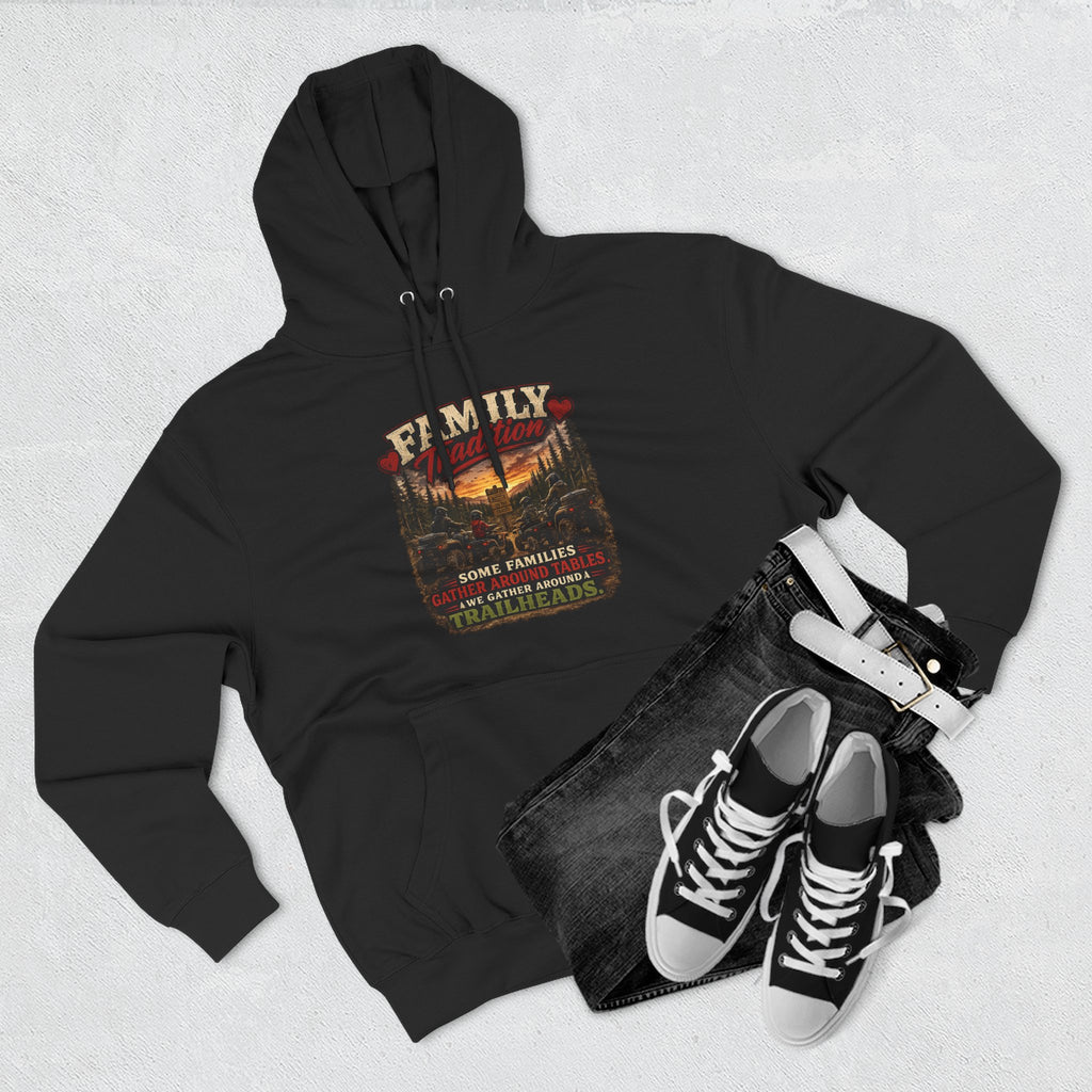 Family Campfire Hoodie — 'Family: Home, Campfire, Tradition' Vintage Outdoor Pullover
