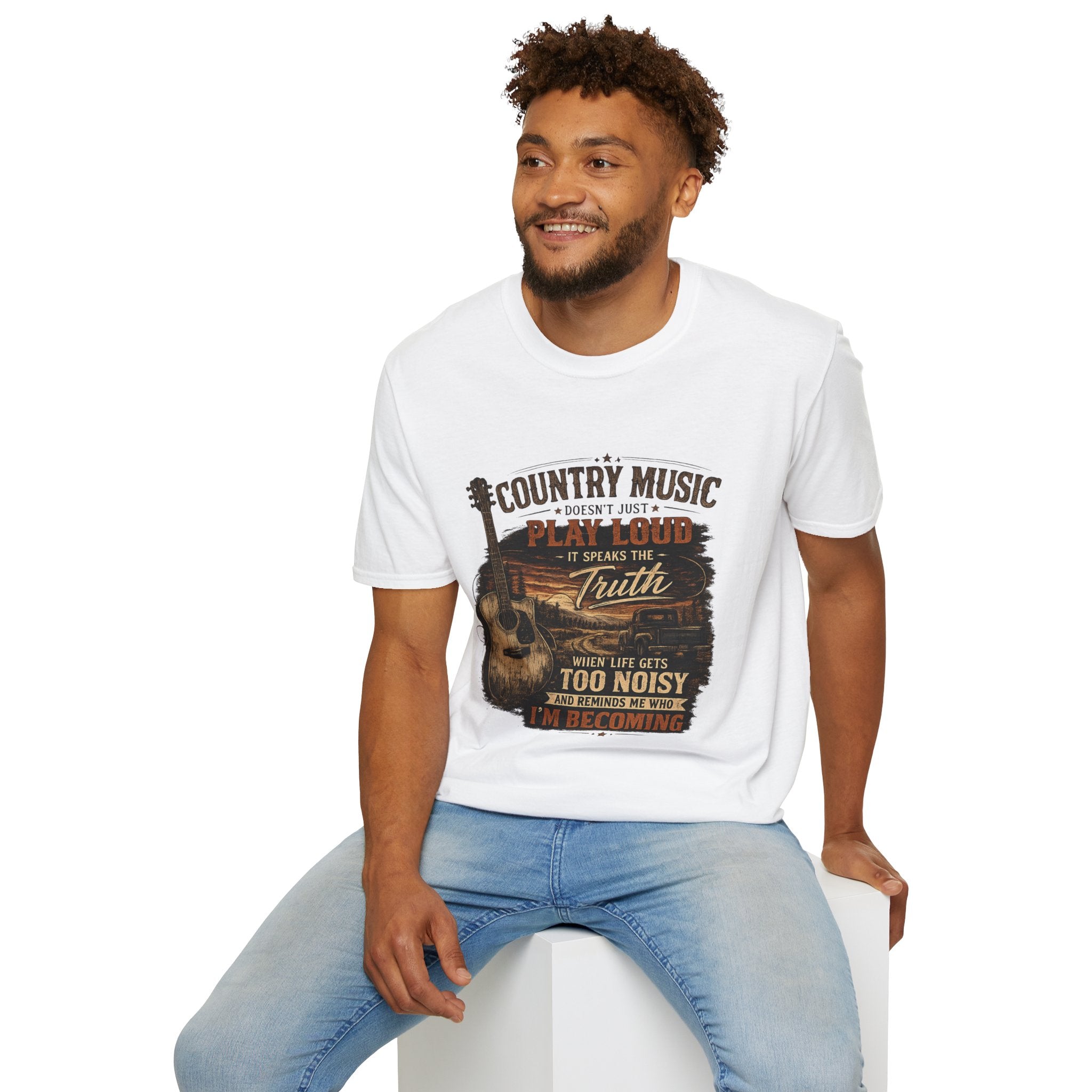 "Country Music Doesn't Just Play Loud, It Speaks the Truth" Graphic Tee — Country Music T-Shirt