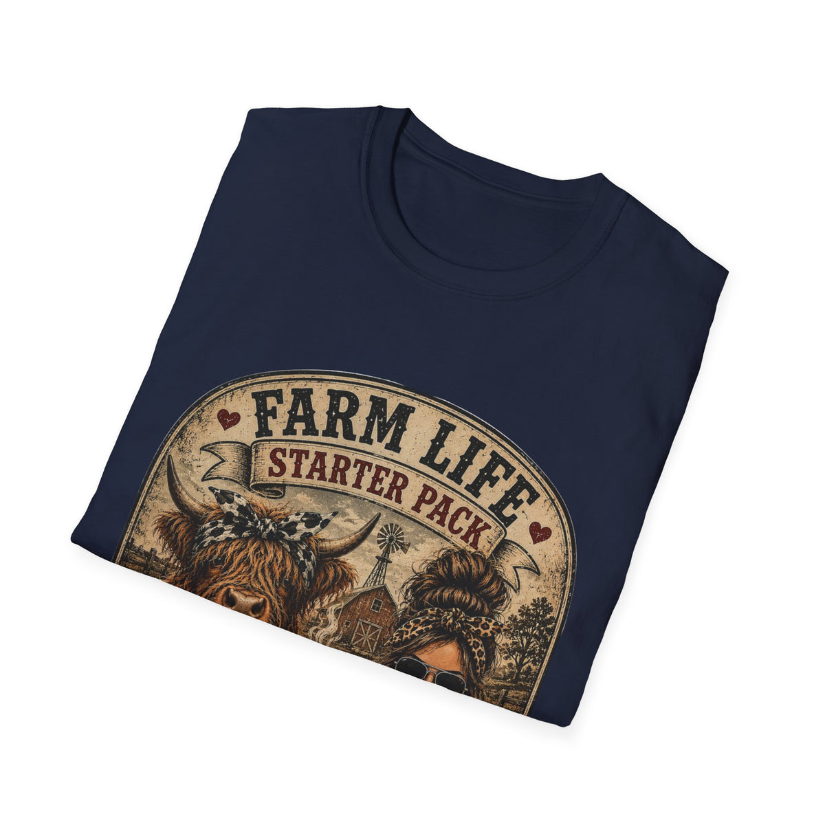 Farm Life Highland Cow Unisex Softstyle T-Shirt