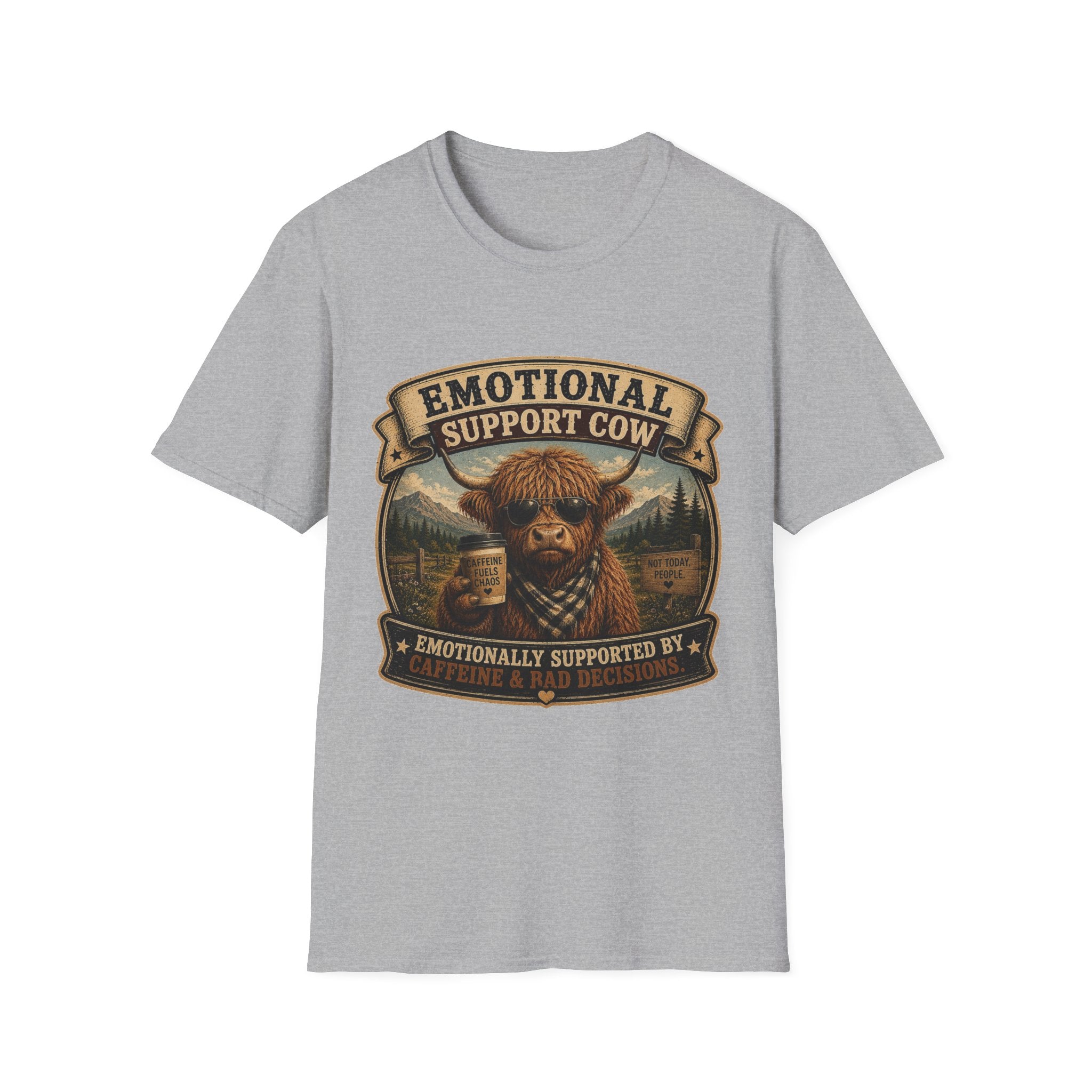 Socially Awkward Highland Cow - Unisex Softstyle T-Shirt