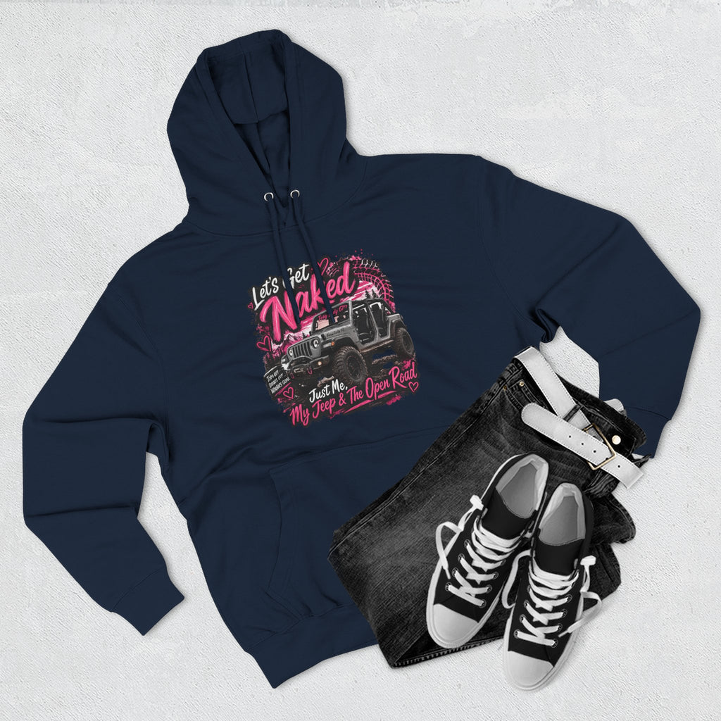Jeep 'Let's Get Naked' Graphic Hoodie — Off-Road Adventure Pullover