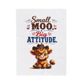 "Small Moo Big Attitude" Cute Cowboy Calf Plush Throw — Velveteen Blanket
