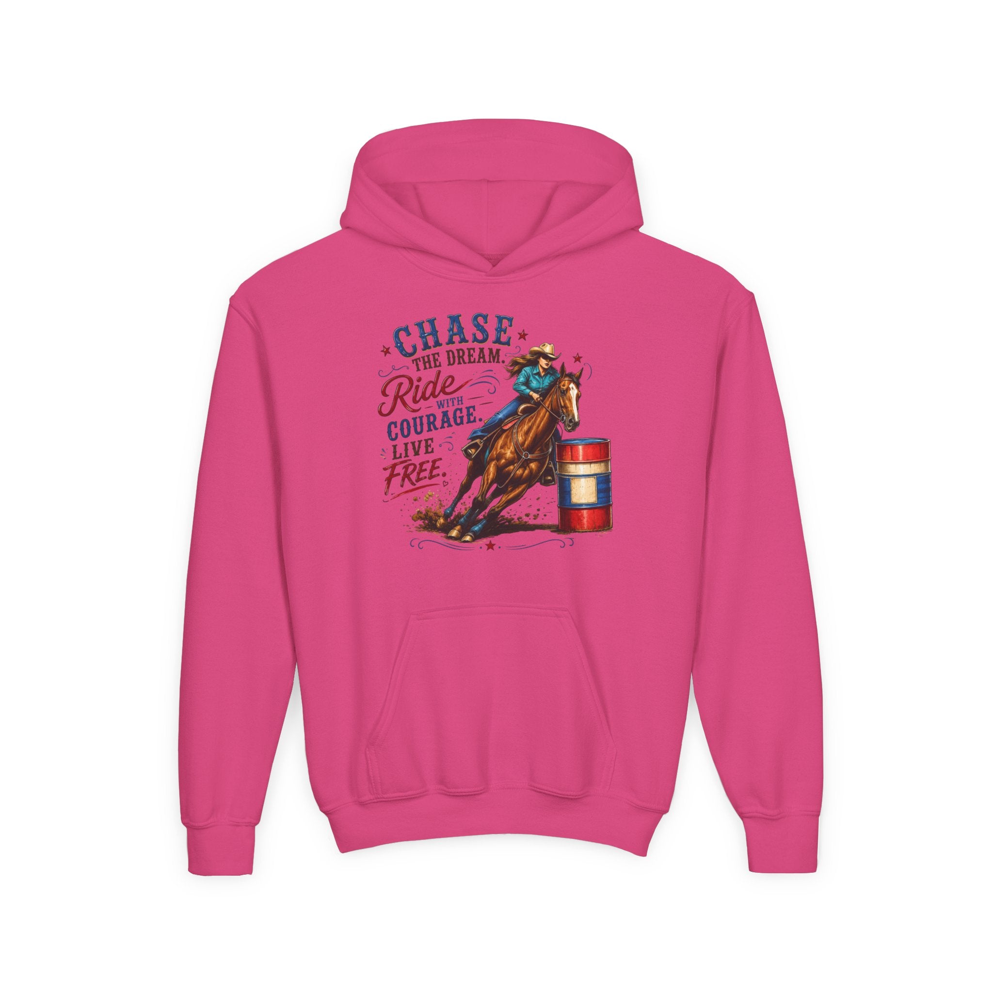 Chase the Dream with Courage Youth Heavy Blend Hooded Sweatshirt