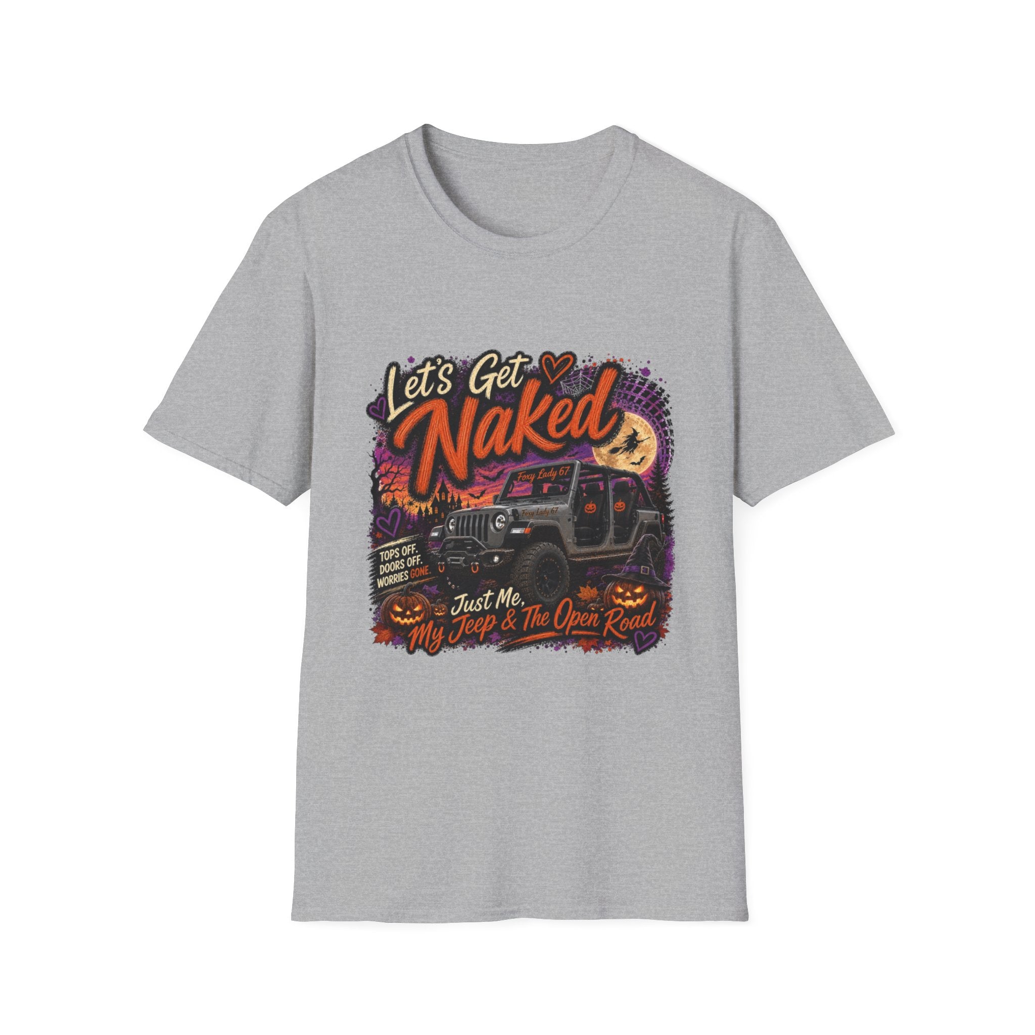 Let's Get Naked T-Shirt — Retro Halloween Camper Graphic Tee