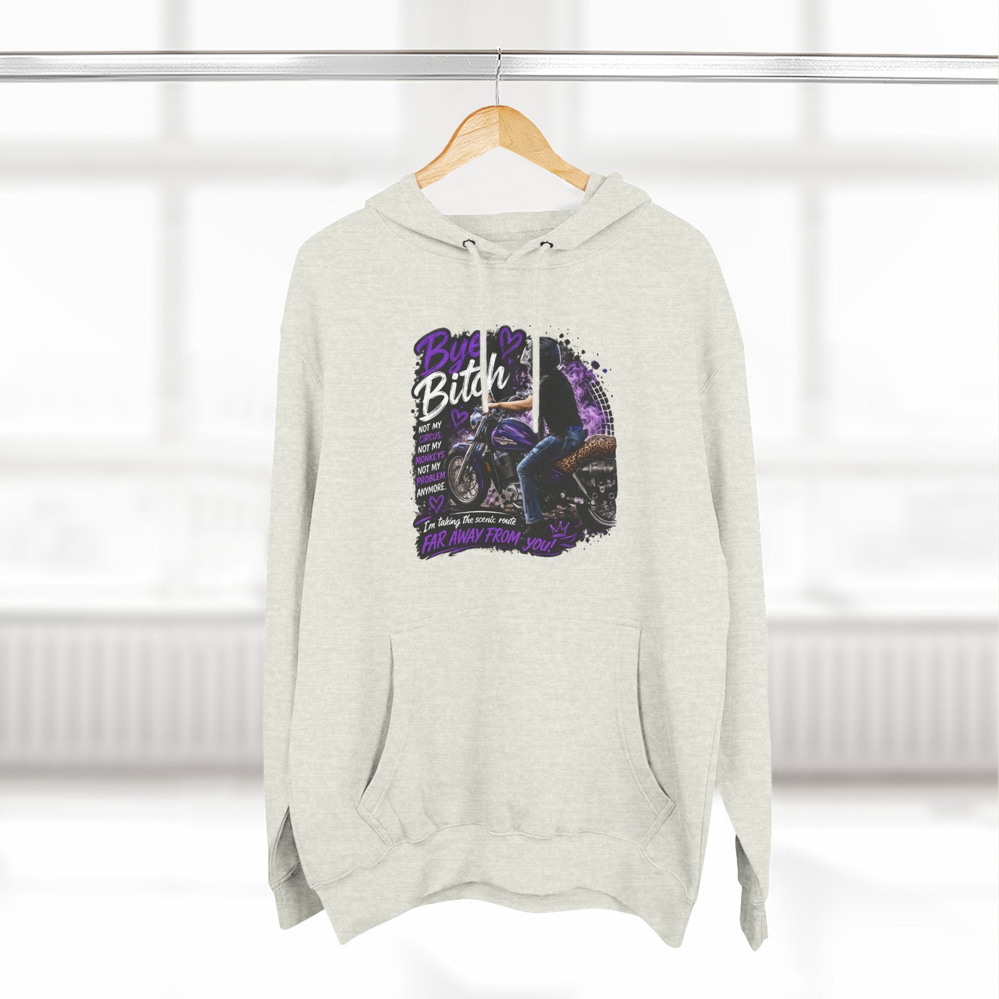 "Bitch" Retro Motorcycle Pullover — Biker Babe Graphic Hoodie