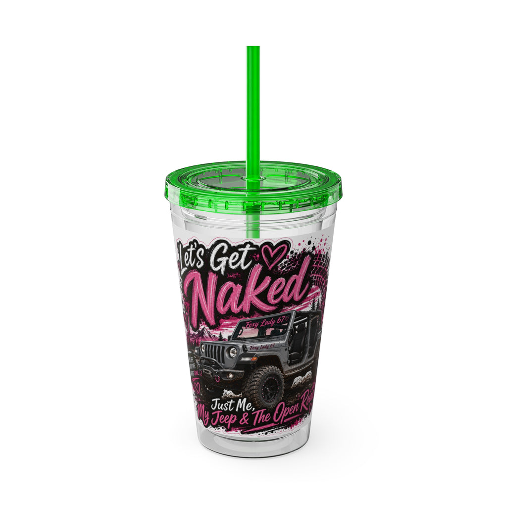 “Let’s Get Naked” Jeep Off‑Road — Straw Cup 16oz Tumbler