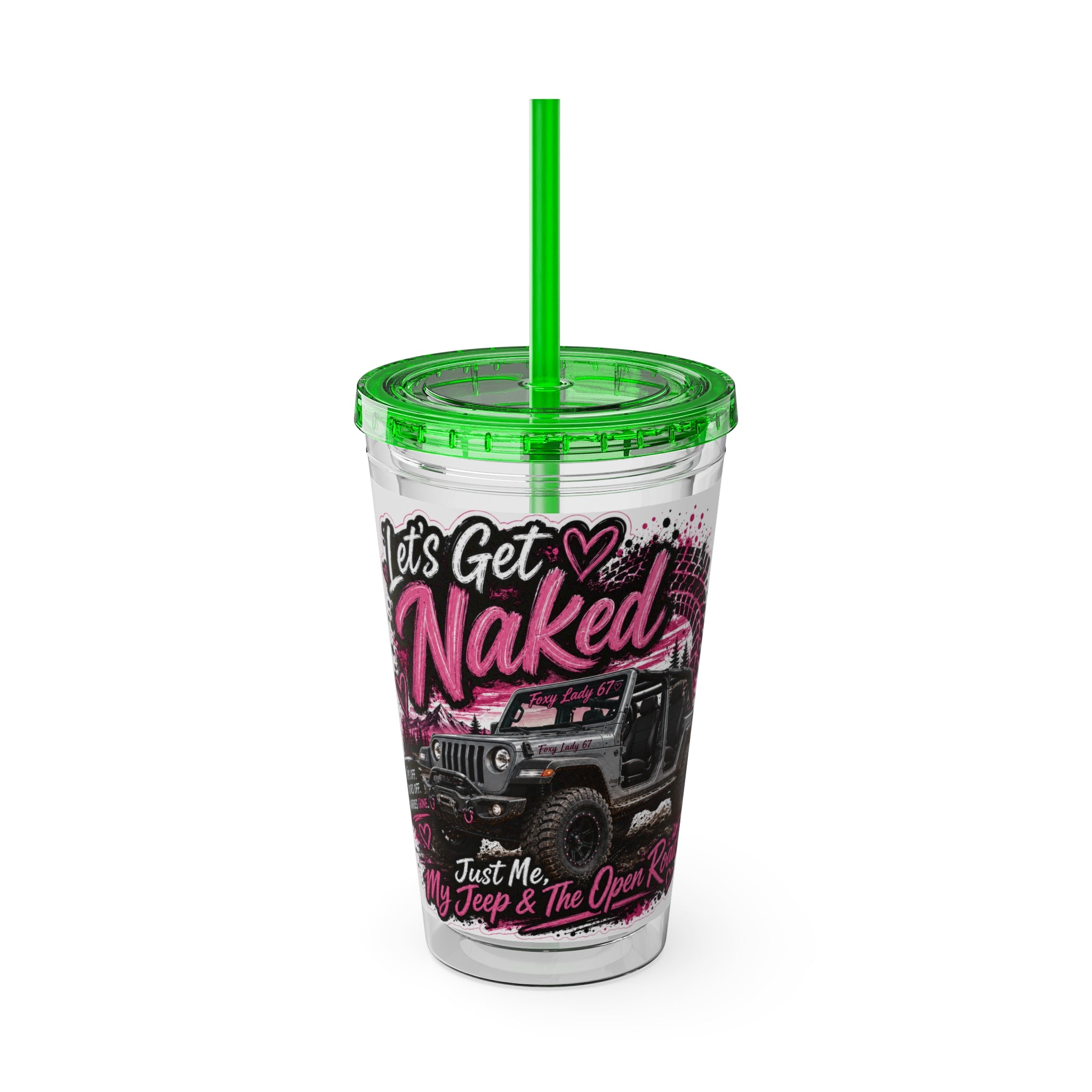 “Let’s Get Naked” Jeep Off‑Road — Straw Cup 16oz Tumbler