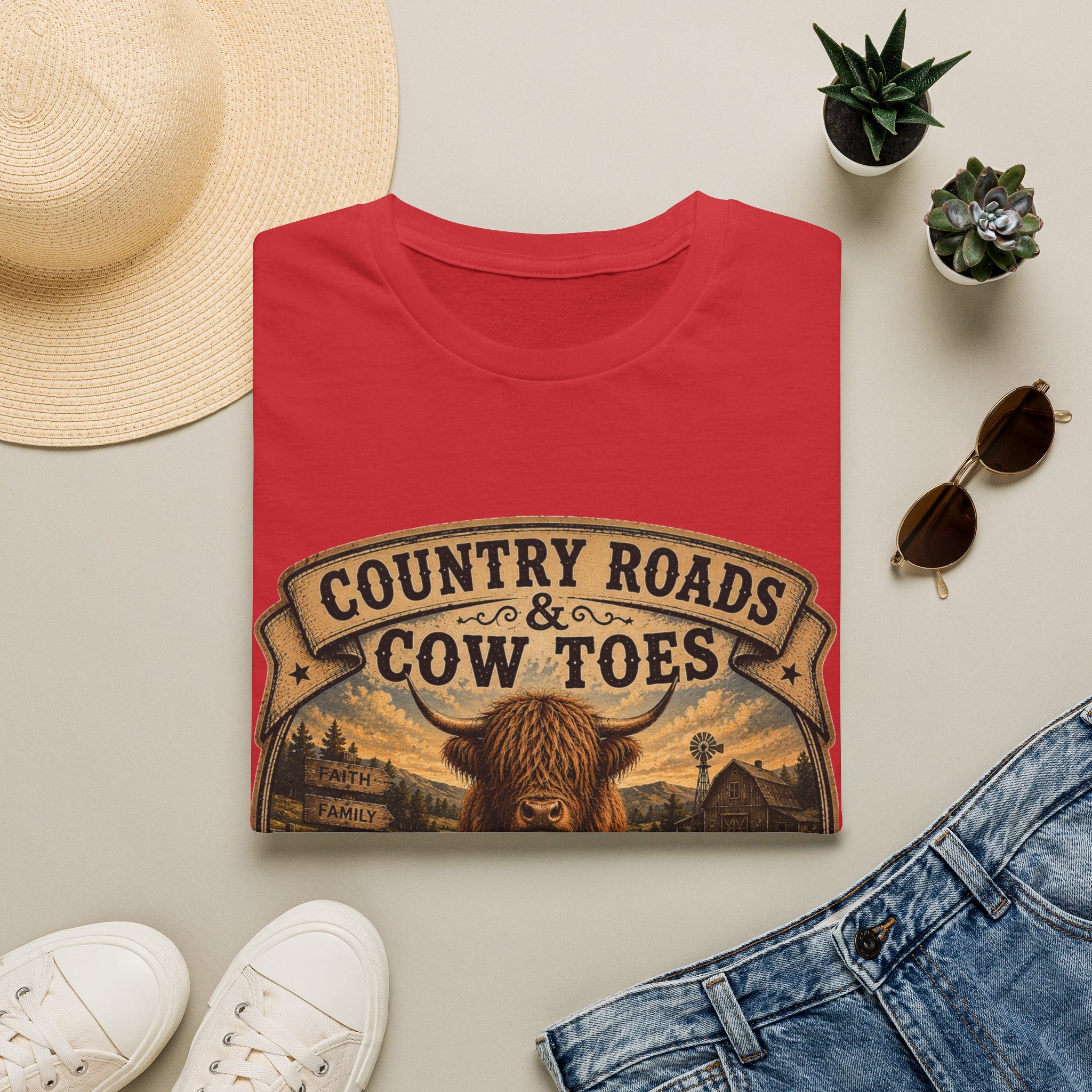 Country Roads Cow Toes Unisex Softstyle T-Shirt