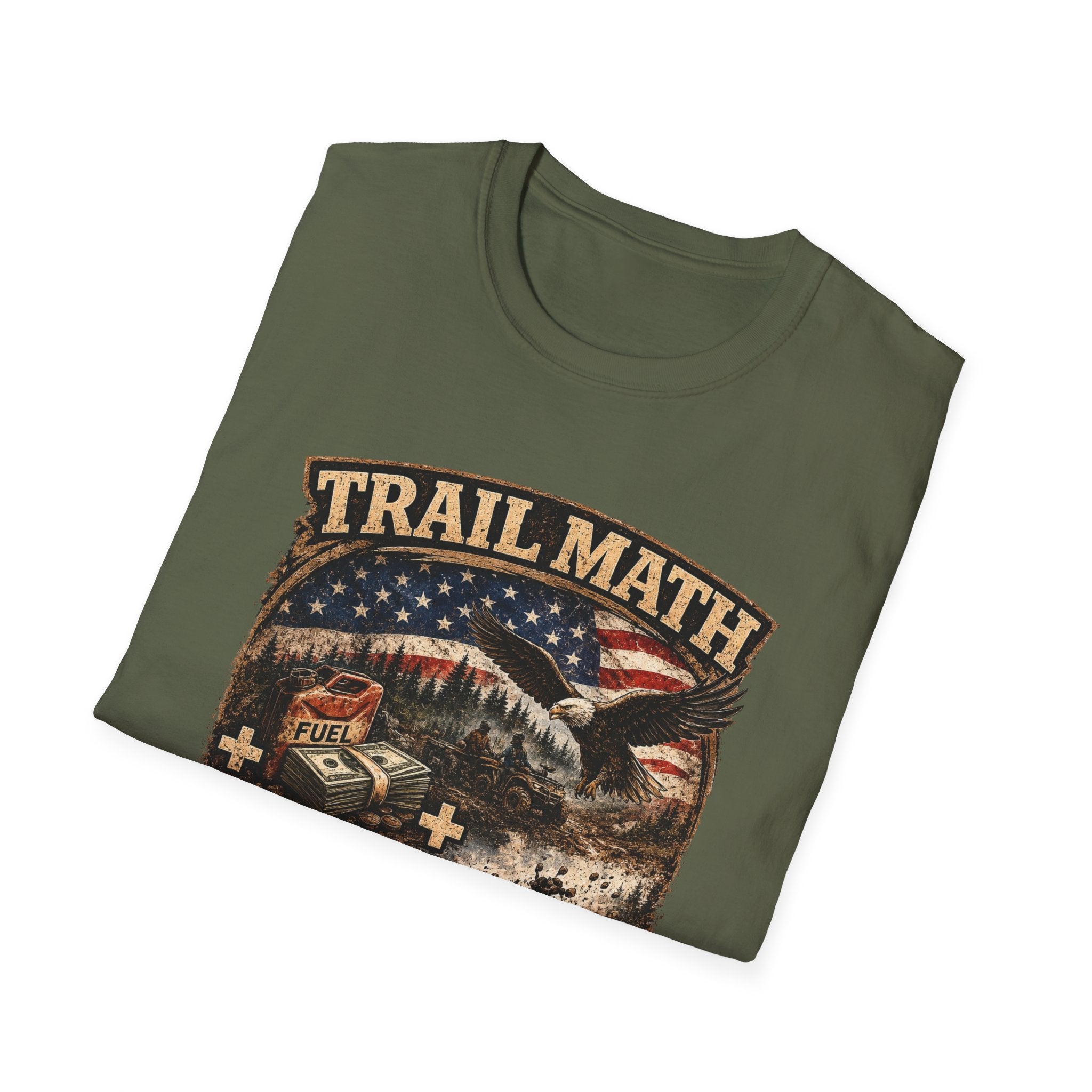 Trail Math T‑Shirt — Vintage Outdoor Eagle & American Flag Hiking Tee