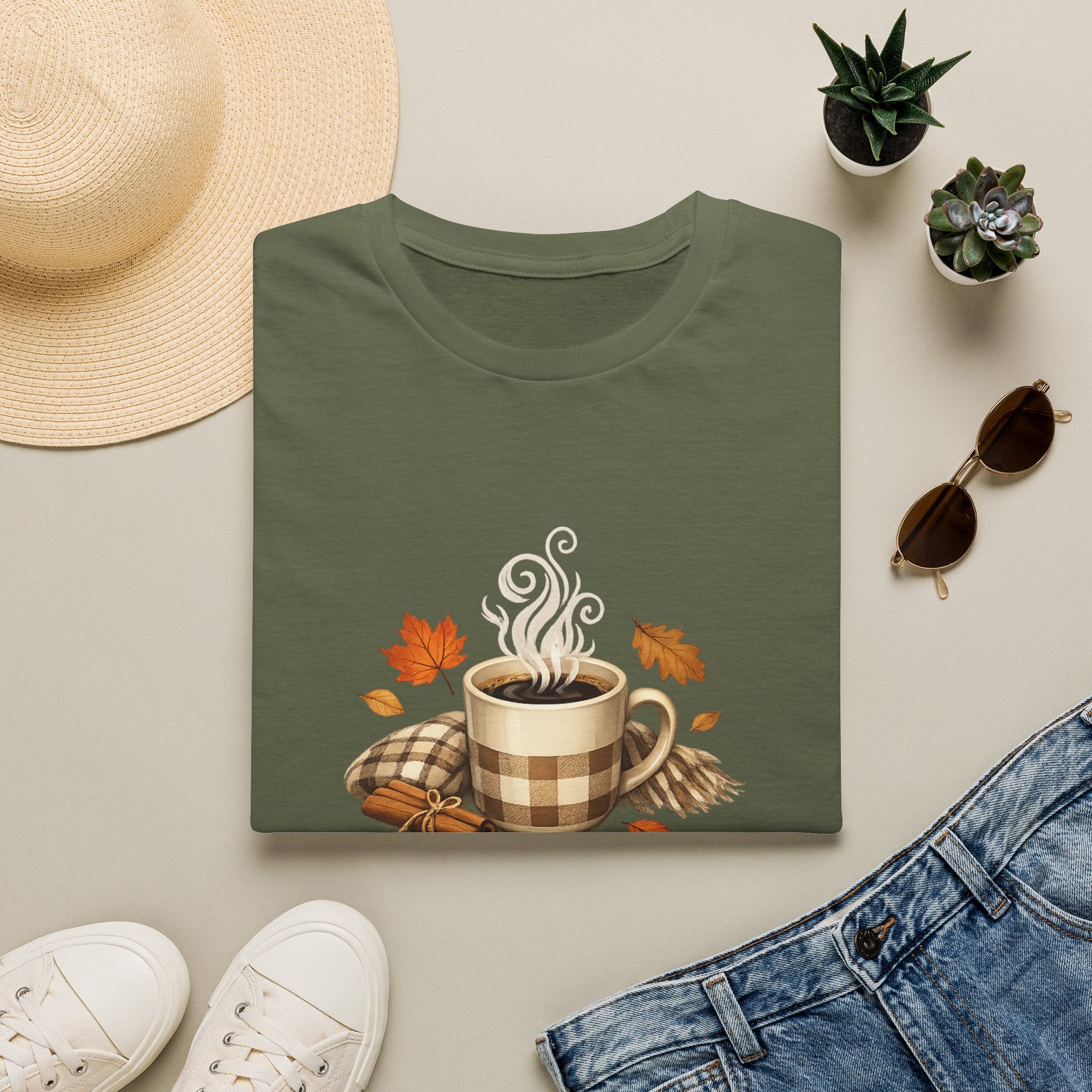 'My Favorite Fall Accessory is a Warm Cup and a Weekend Morning' — Cozy Fall Coffee T-Shirt