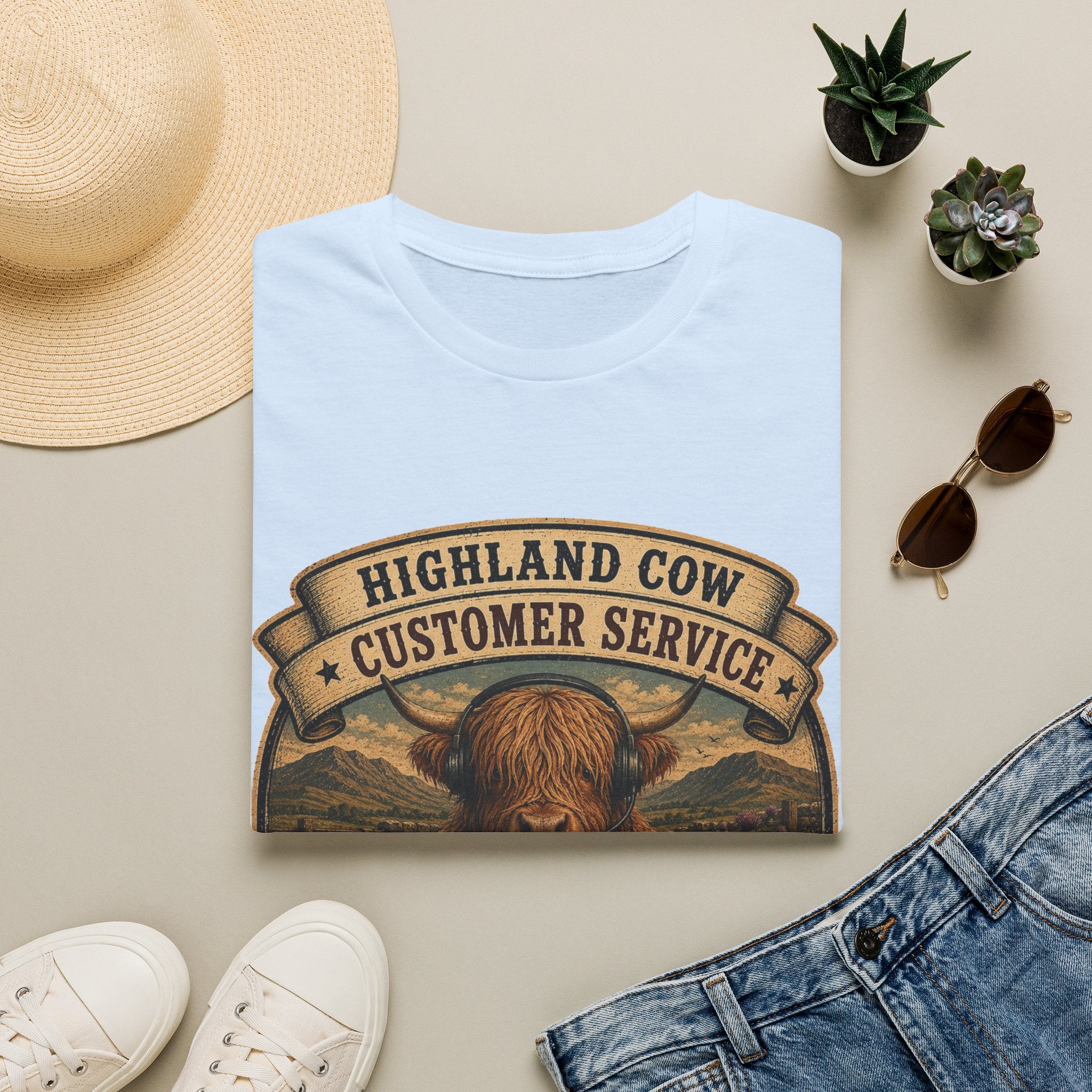 Highland Cow Customer Service Unisex Softstyle T-Shirt