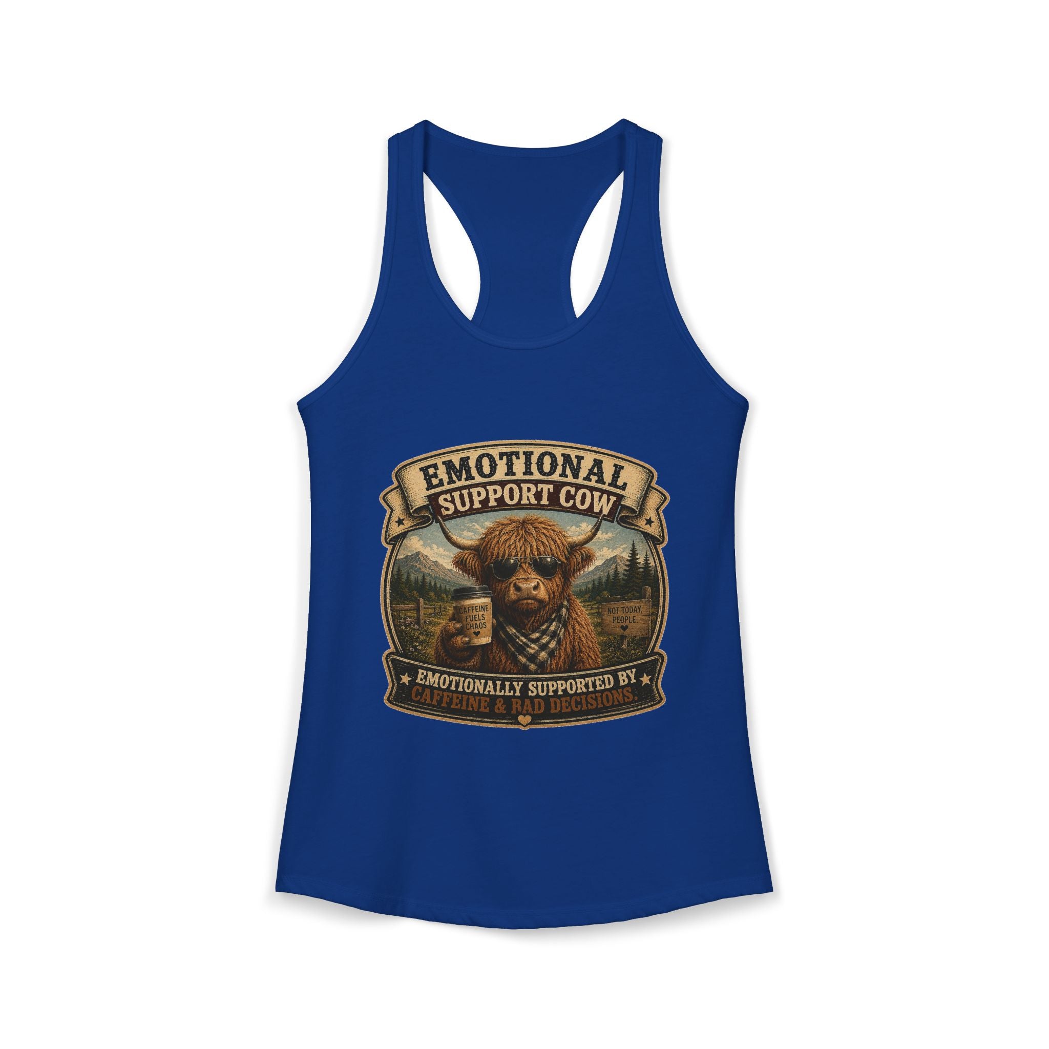 Emotional Support Cow Women's Ideal Racerback Tank