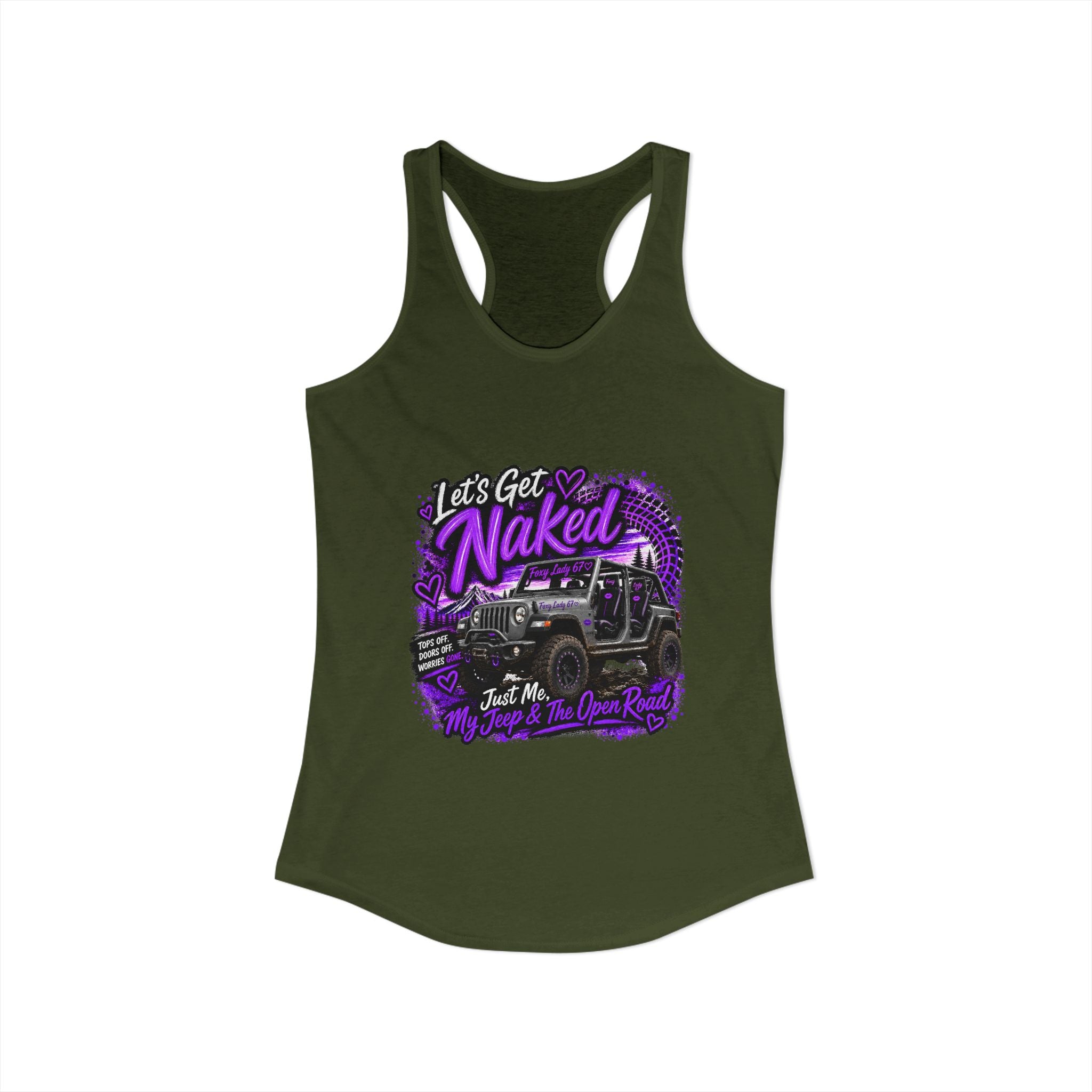 Let's Get Naked Jeep - Women's Ideal Racerback Tank
