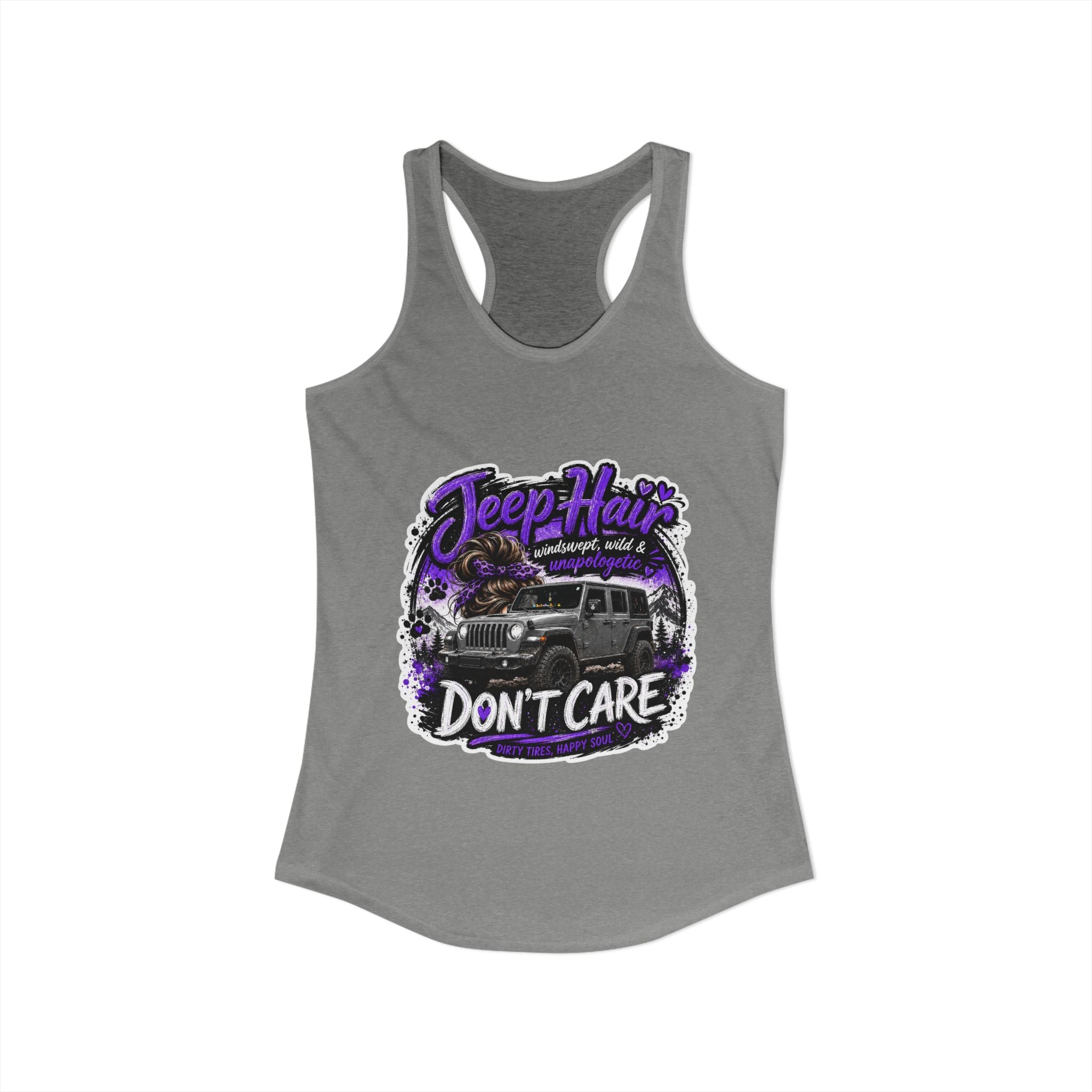 Jeep Hair Don't Care Jeep Women's Ideal Racerback Tank