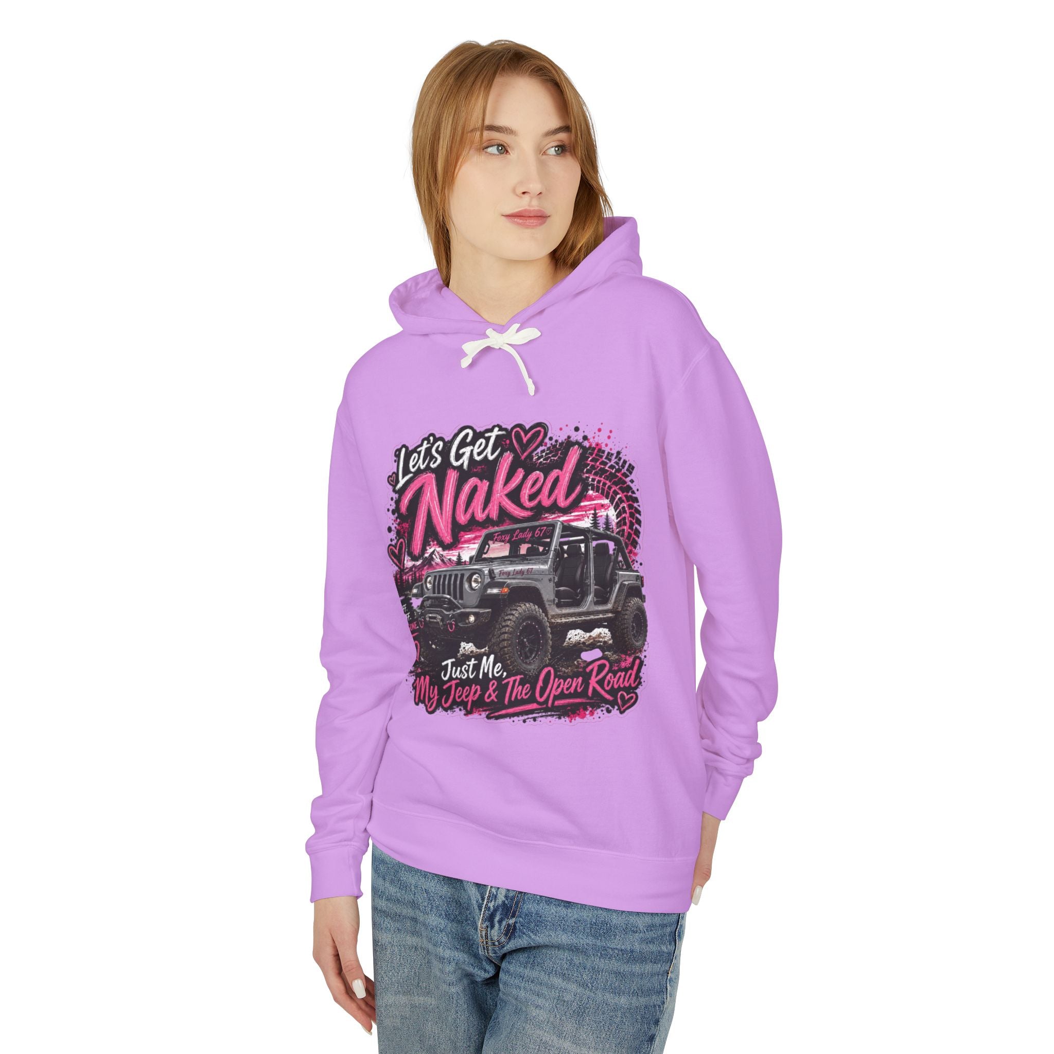 'Just Me, My Jeep & The Open Road' Graphic Sweatshirt — Let's Get Naked Jeep Hoodie