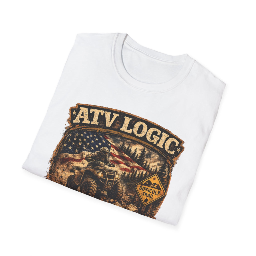 ATV Logic T‑Shirt — American Flag Off‑Road ATV Graphic Tee