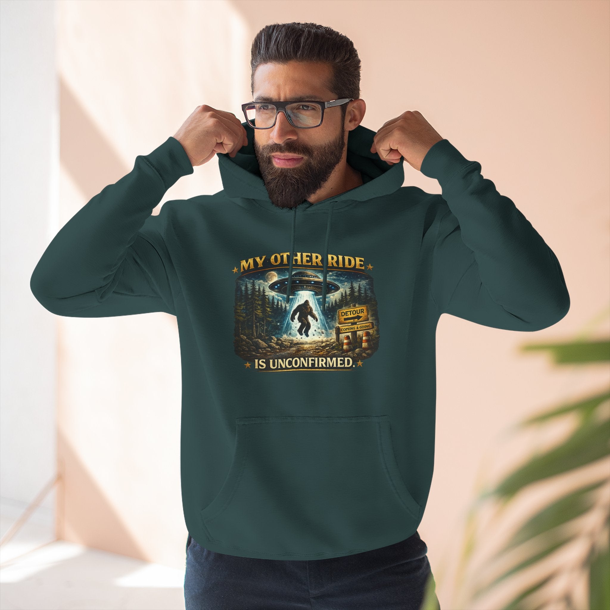 Bigfoot Hoodie - "My Other Ride Is Unconfirmed" Graphic Pullover