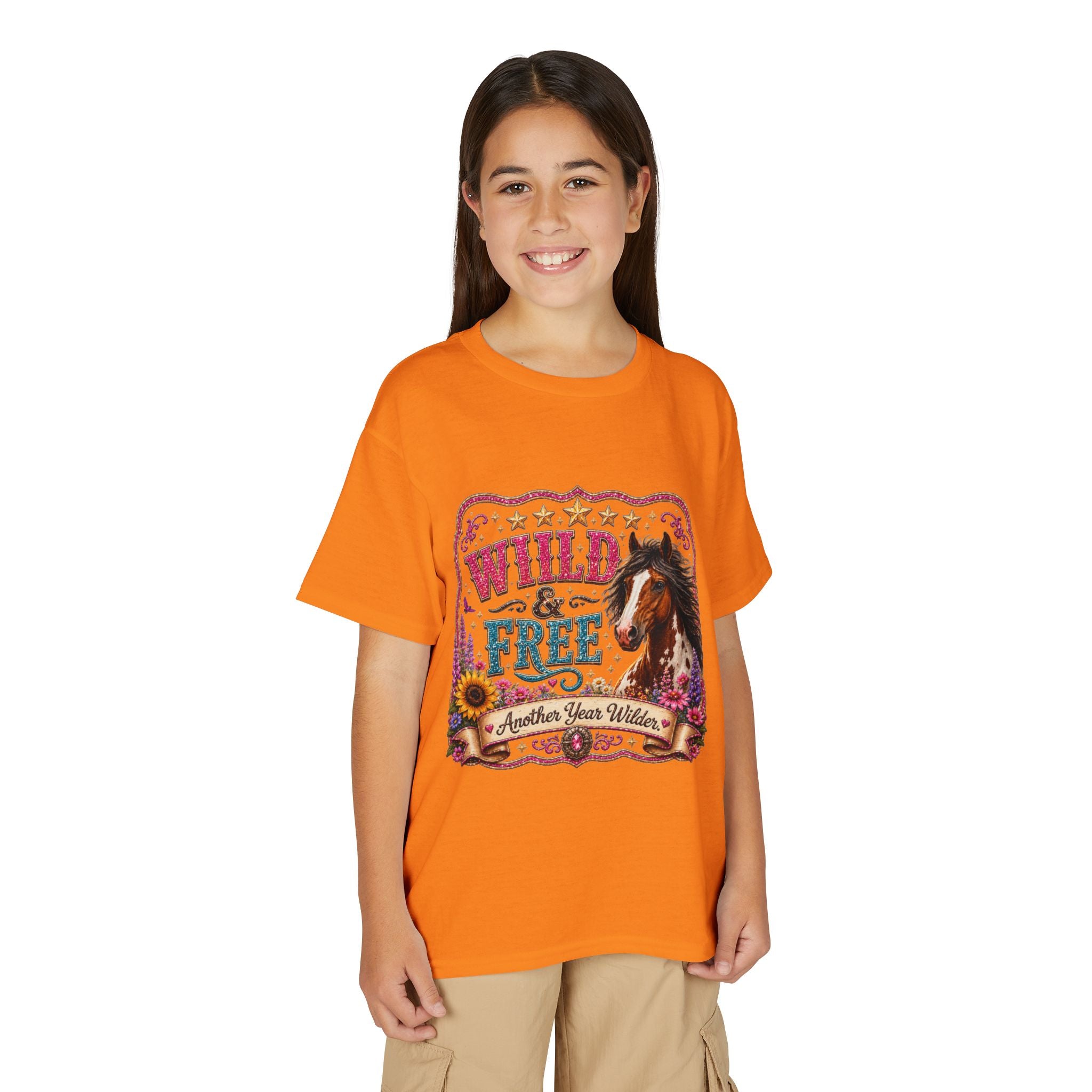 "Another Year Wilder" Horse Graphic — Wild & Free Youth T‑Shirt