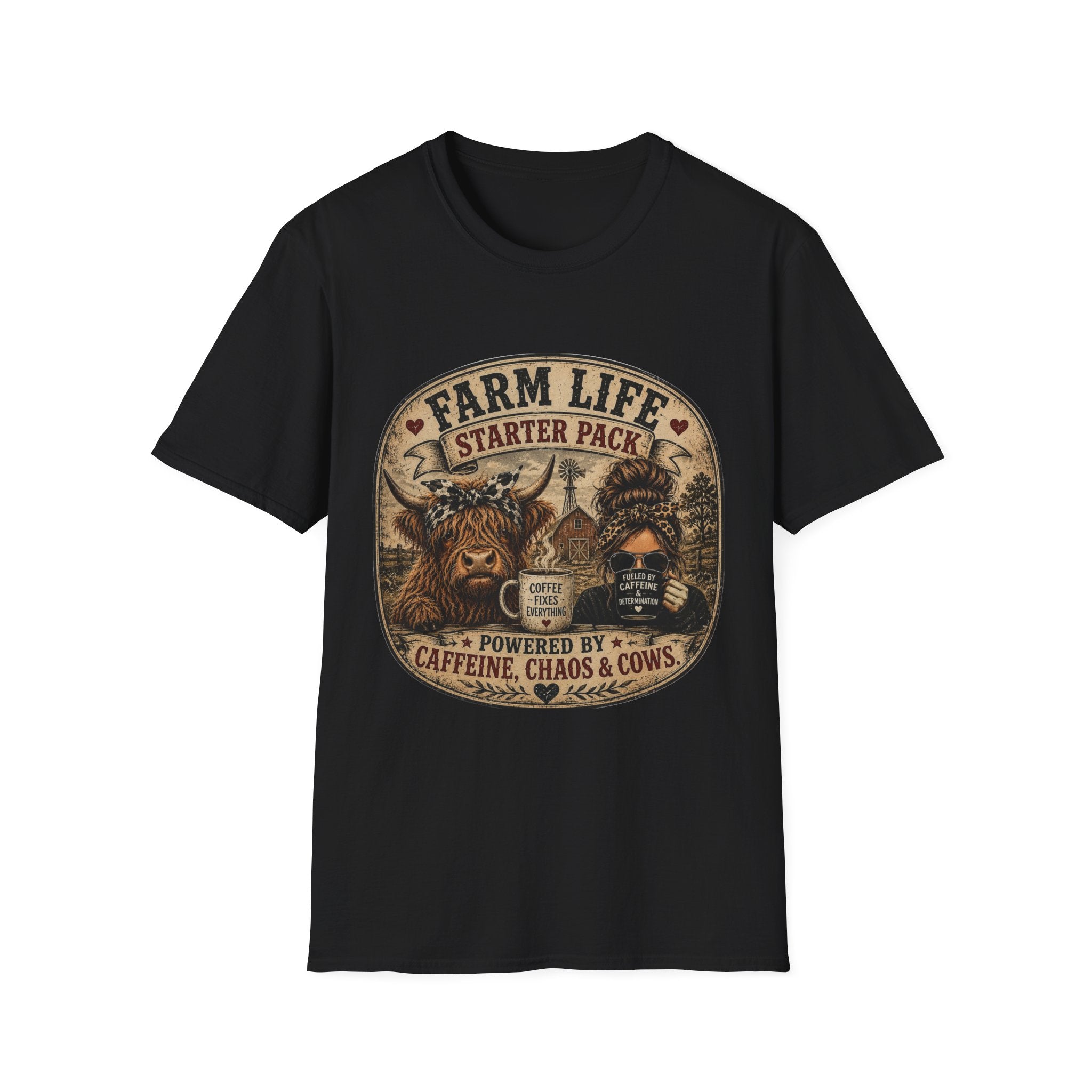 Farm Life Highland Cow Unisex Softstyle T-Shirt