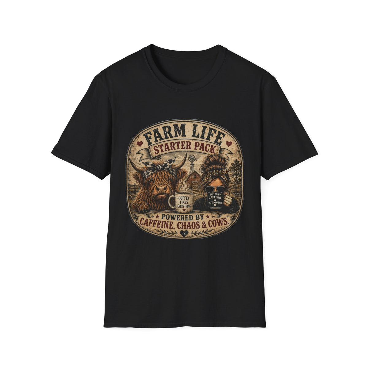 Farm Life Highland Cow Unisex Softstyle T-Shirt