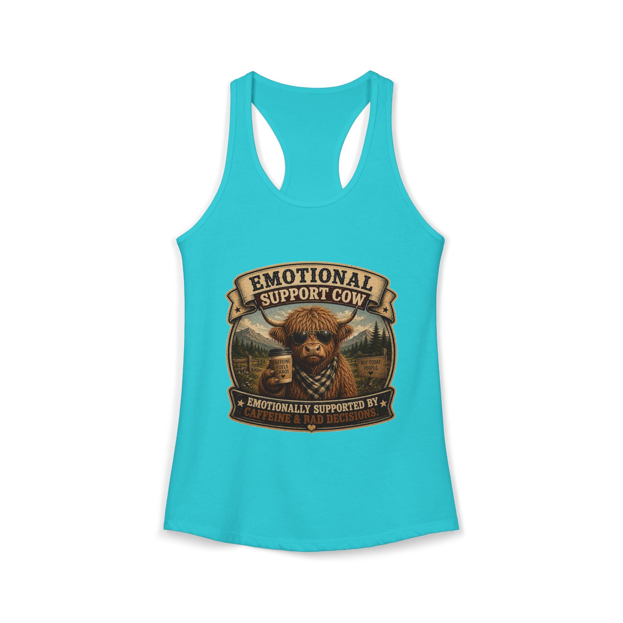 Emotional Support Cow Women's Ideal Racerback Tank