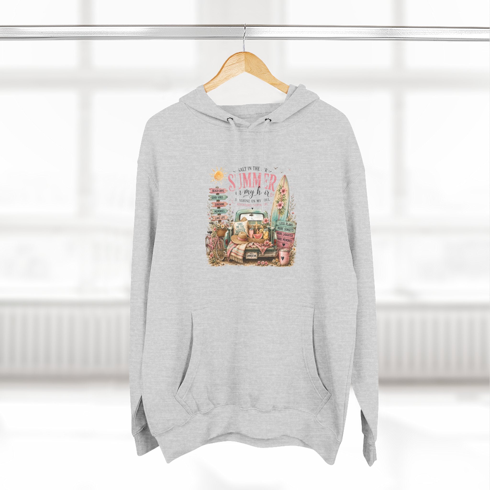 Salt in the Air Summer In my Hair - Women's Pull Over Hoodie