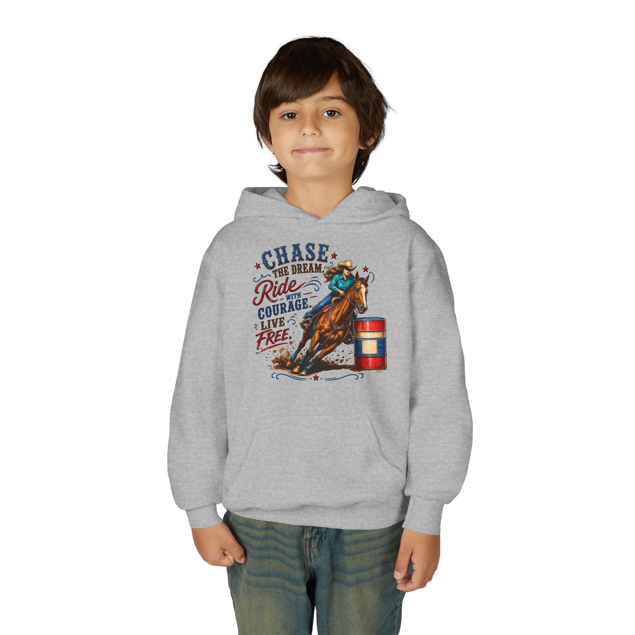 Chase the Dream with Courage Youth Heavy Blend Hooded Sweatshirt