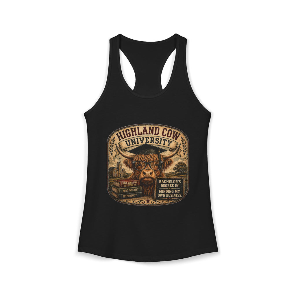 Highland Cow University Women's Ideal Racerback Tank