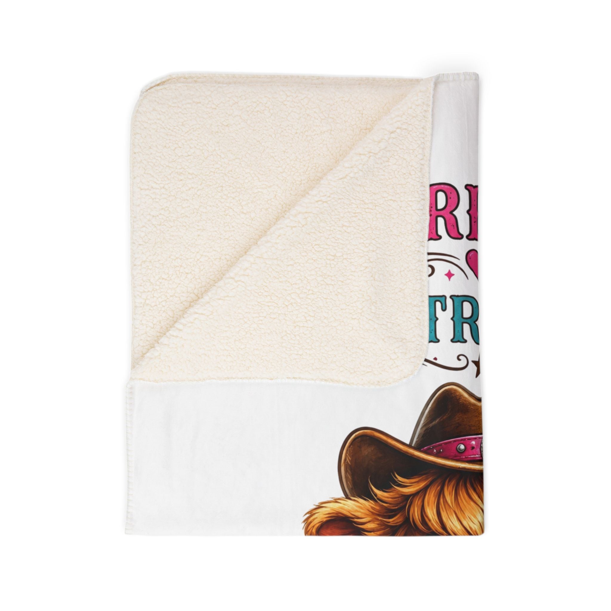 Country Girl Heart. Country Soul Highland Cow Fleece Sherpa Blanket