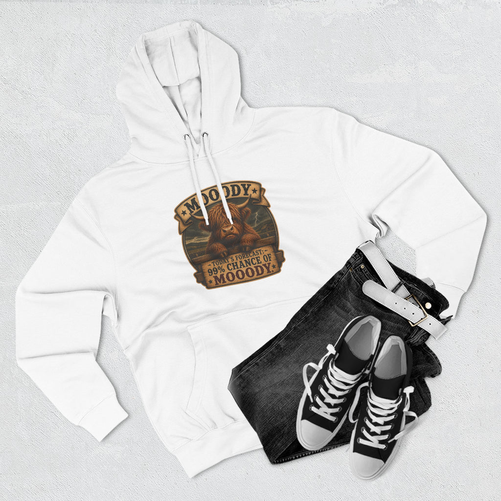 Moody Today's Forecast Highland Cow Three-Panel Fleece Hoodie