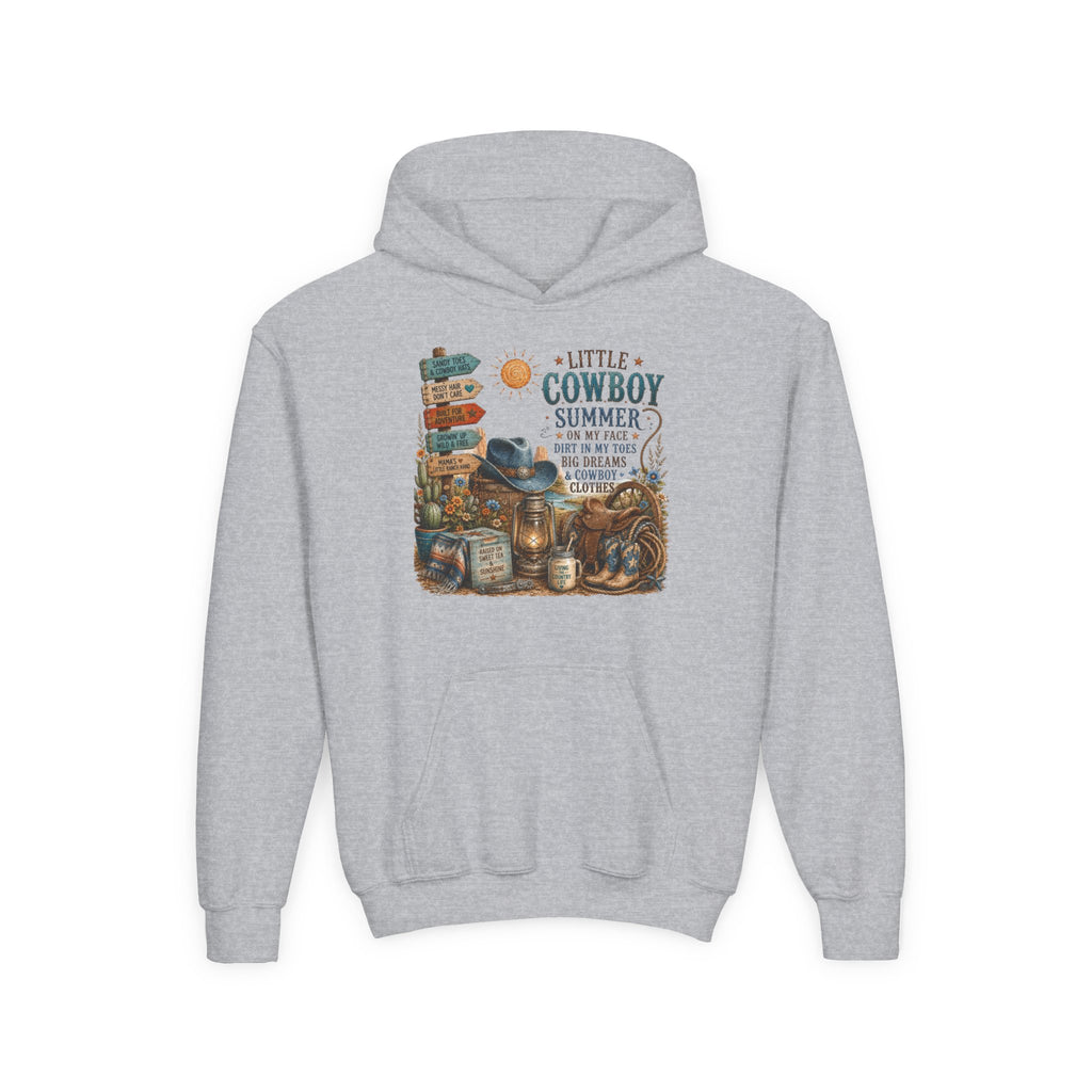 "Little Cowboy" Western Graphic Sweatshirt – Youth Cowboy Summer Hoodie