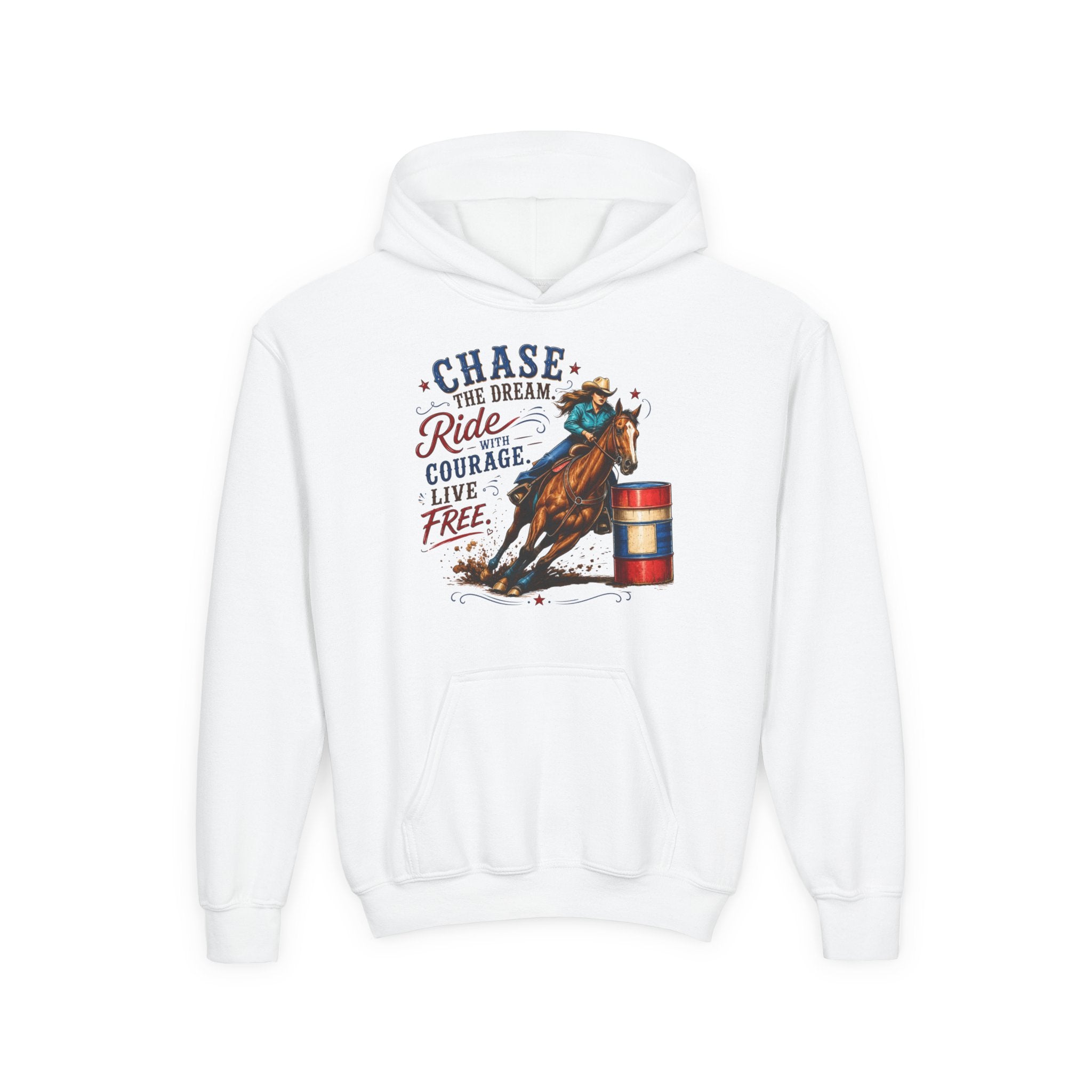 Chase the Dream with Courage Youth Heavy Blend Hooded Sweatshirt