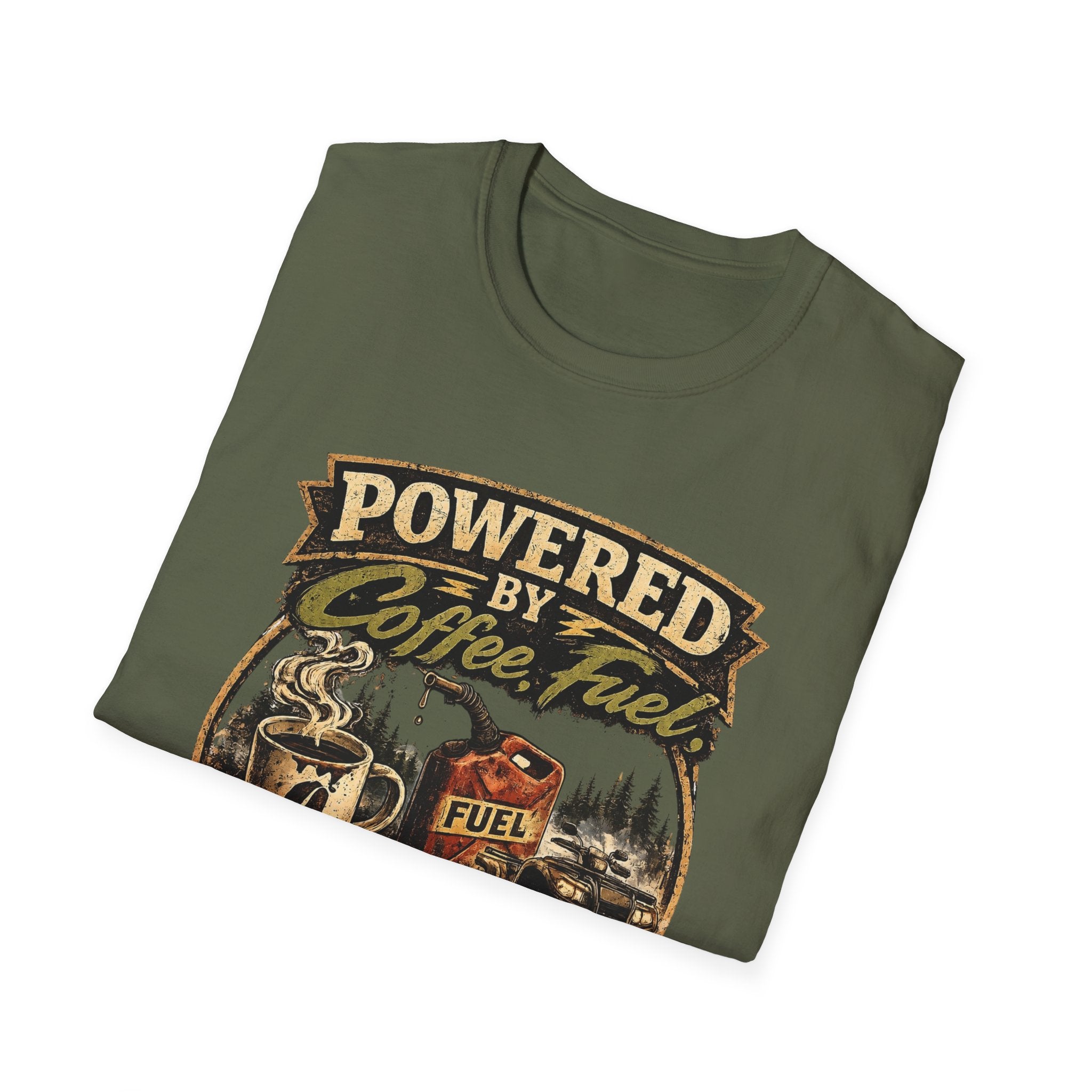 Powered by Coffee Fuel T-Shirt — Funny Coffee Lover Tee