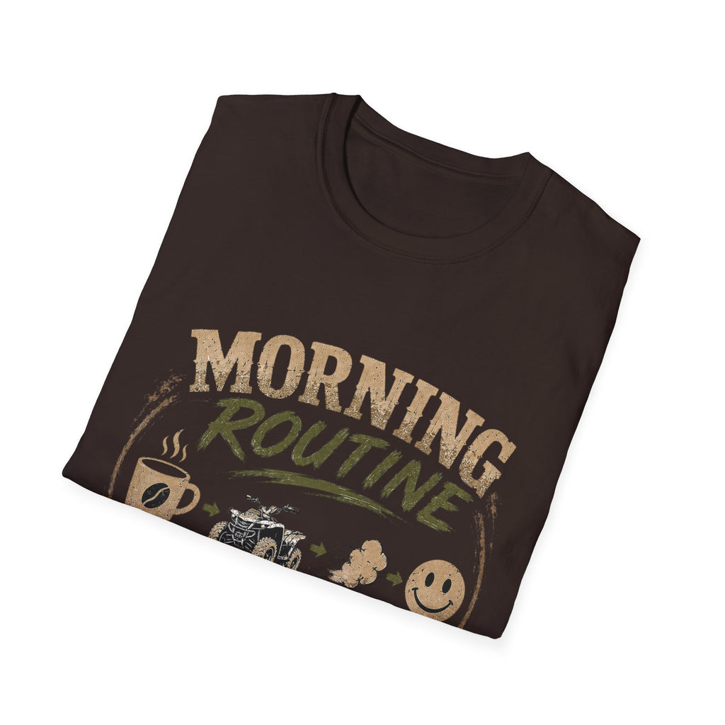 Morning Routine T-Shirt — “Coffee. ATV. Repeat.” Outdoor Adventure Graphic Tee