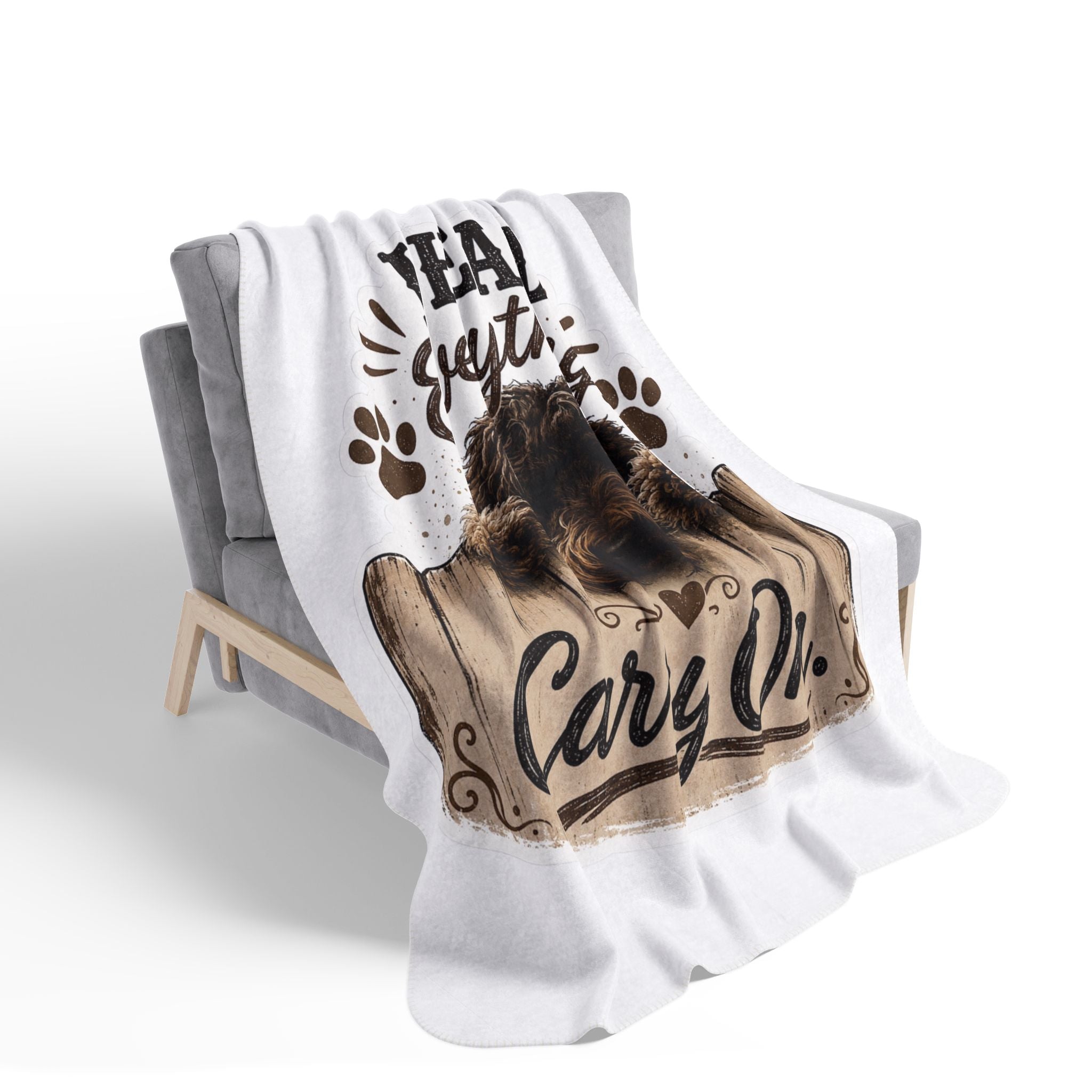 Fleece Sherpa Blanket — "I Heard Everything, Carry On" Dog Throw