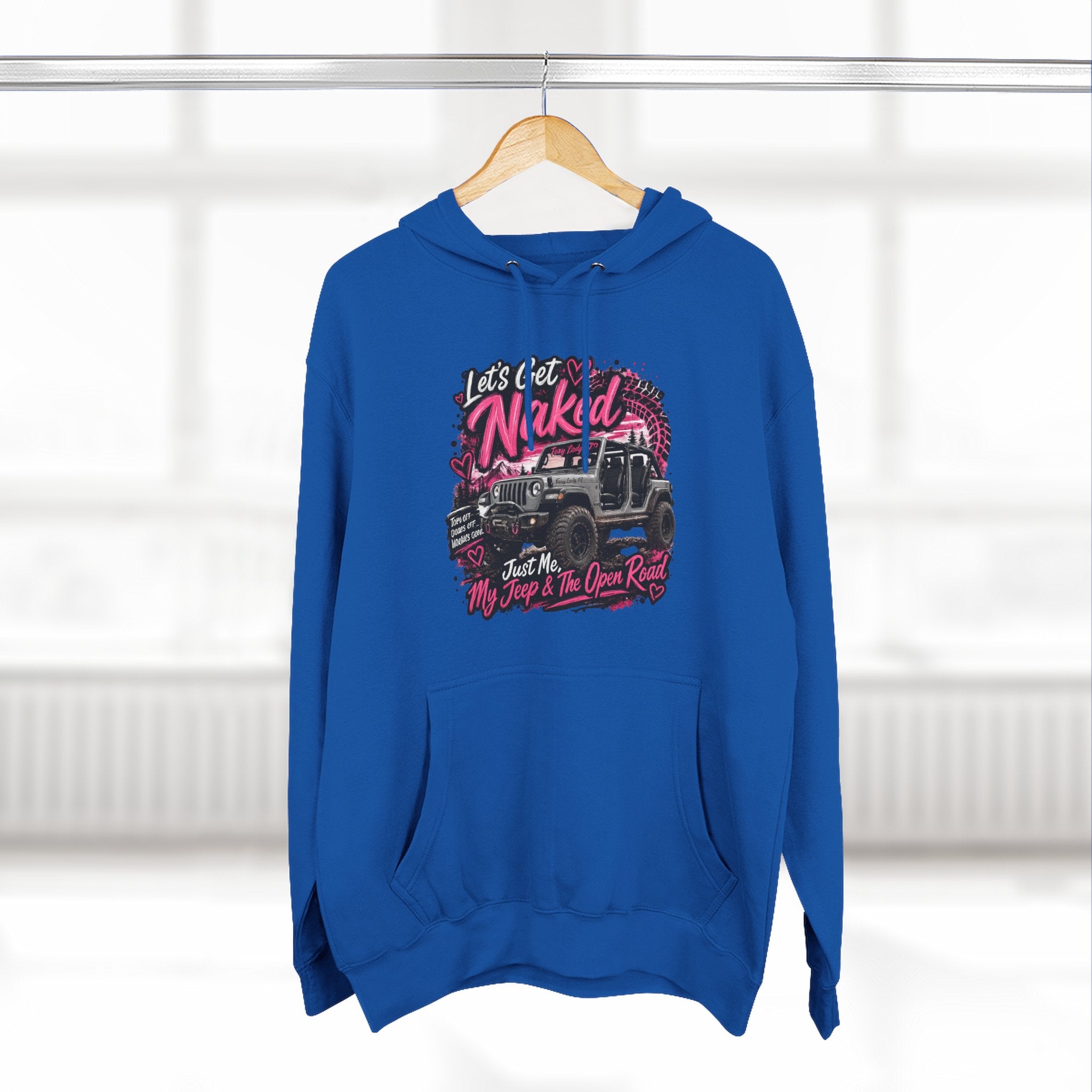 Jeep 'Let's Get Naked' Graphic Hoodie — Off-Road Adventure Pullover