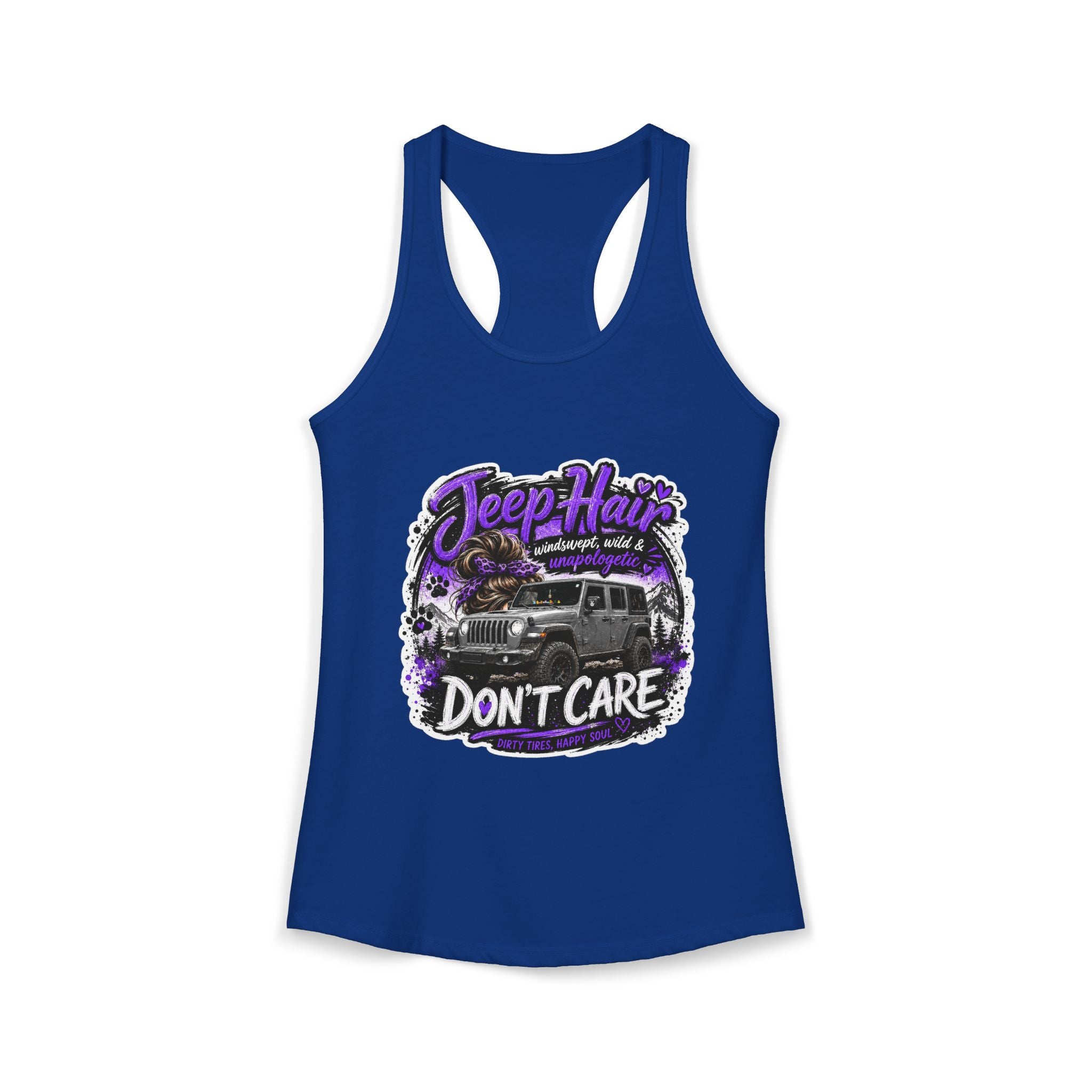 Jeep Hair Don't Care Jeep Women's Ideal Racerback Tank