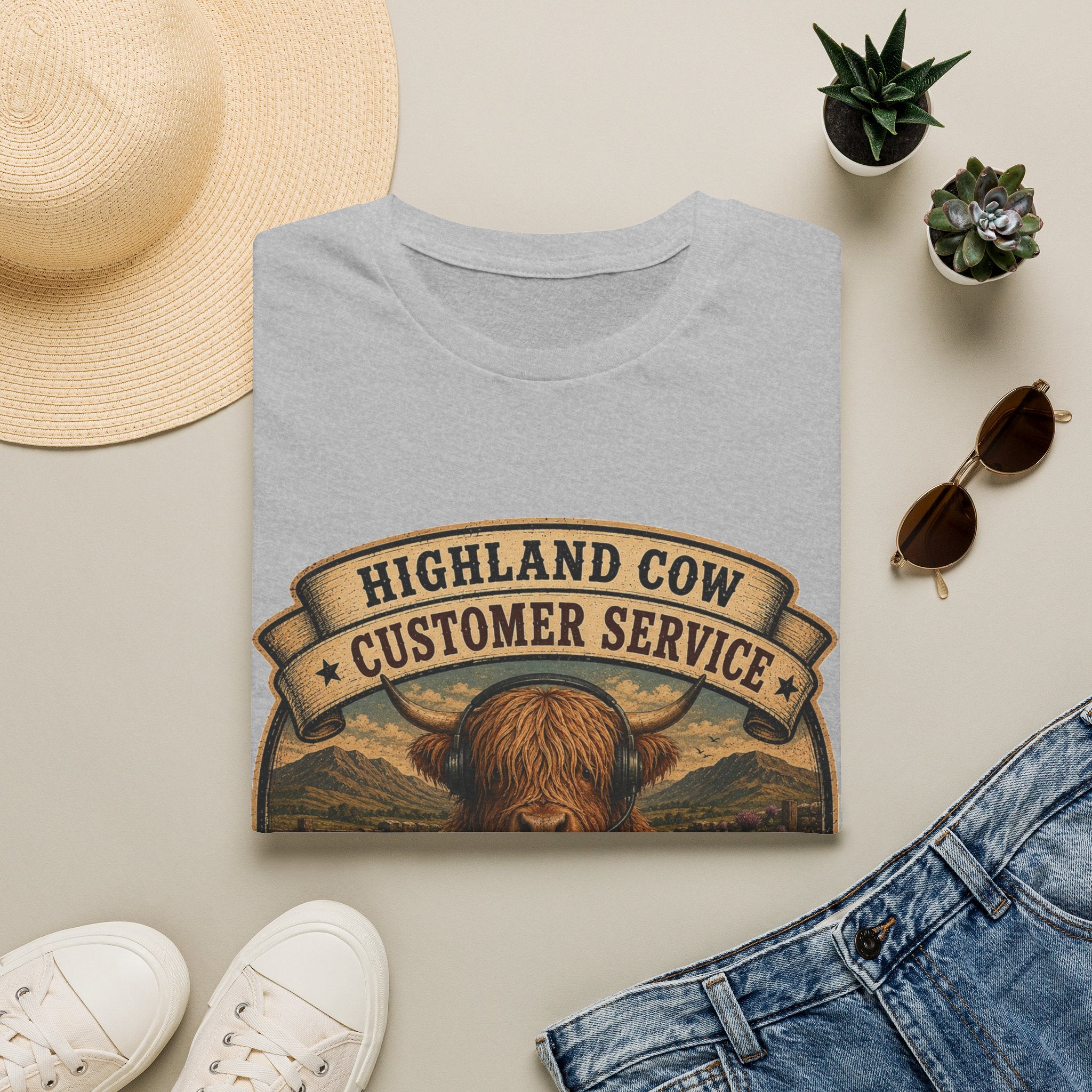 Highland Cow Customer Service Unisex Softstyle T-Shirt