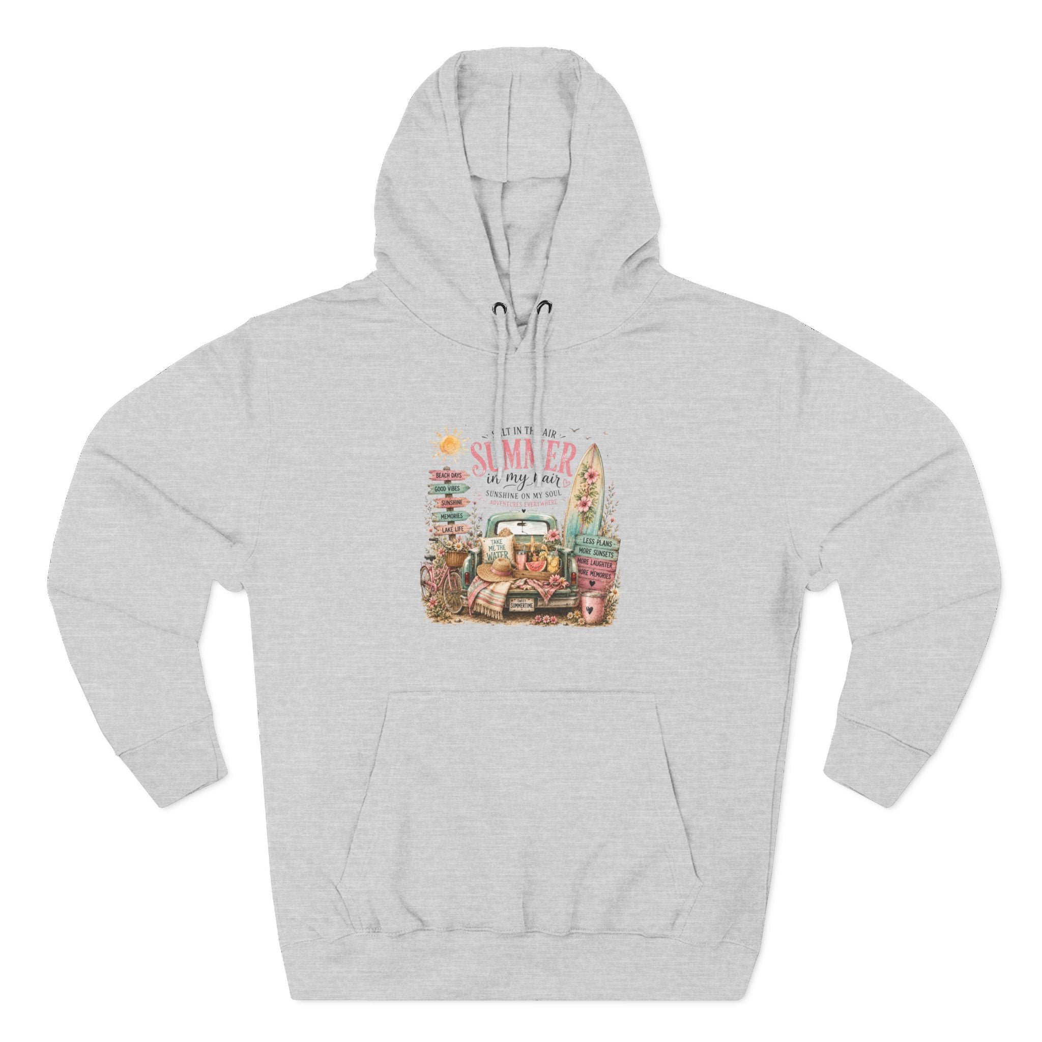 Salt in the Air Summer In my Hair - Women's Pull Over Hoodie