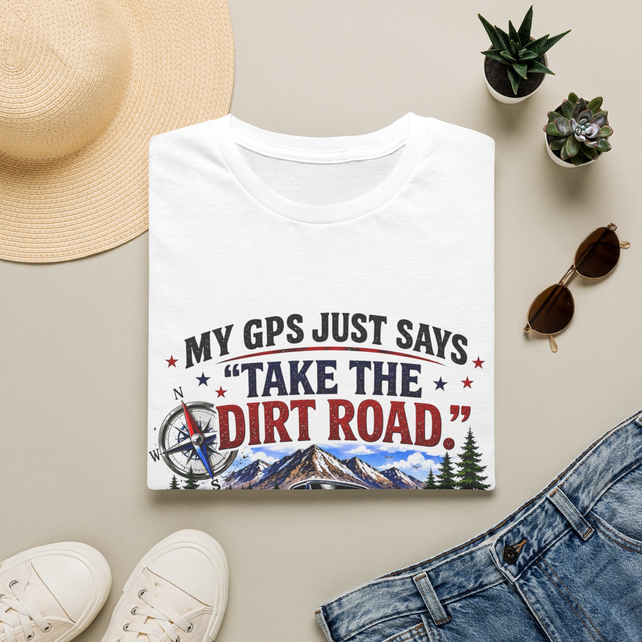 This GPS Just Says Take the Dirt Road Truck Unisex Softstyle T-Shirt