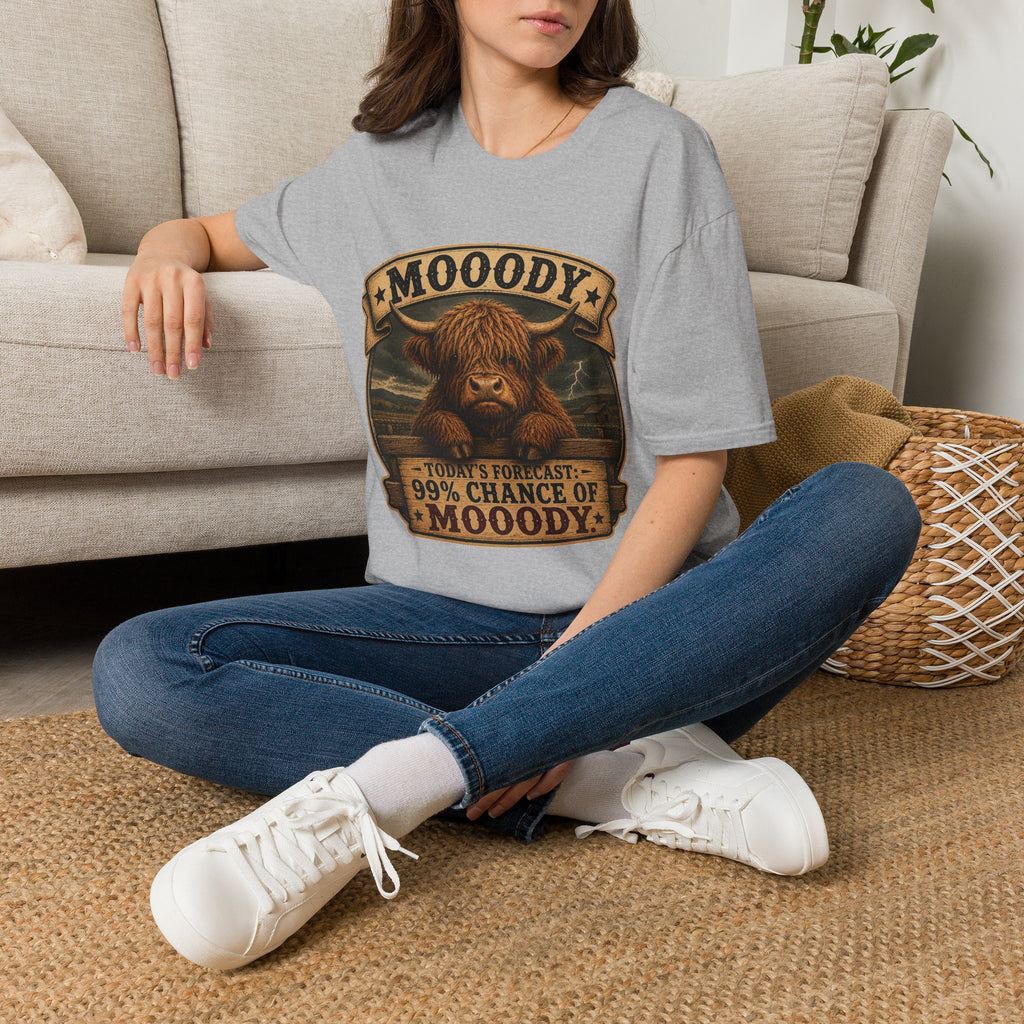 Moody Today's Forecast Highland Cow Unisex Softstyle T-Shirt