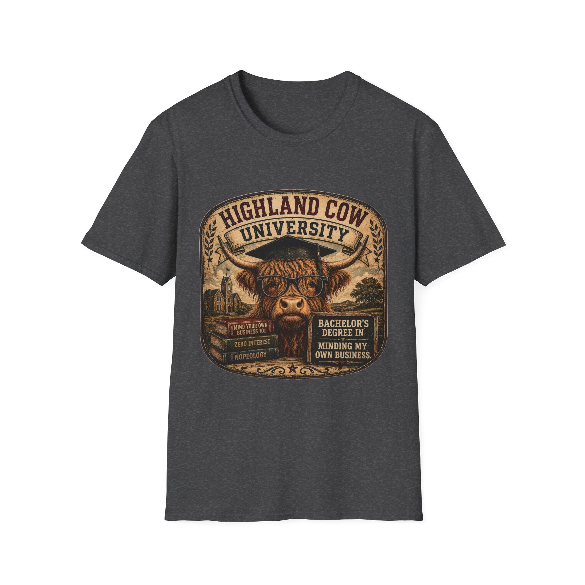 Highland Cow University Unisex Softstyle T-Shirt