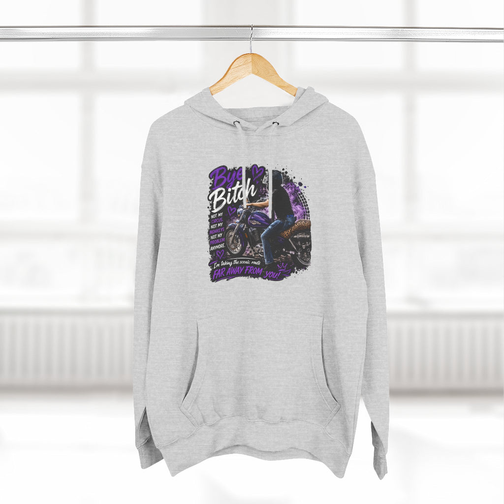 "Bitch" Retro Motorcycle Pullover — Biker Babe Graphic Hoodie