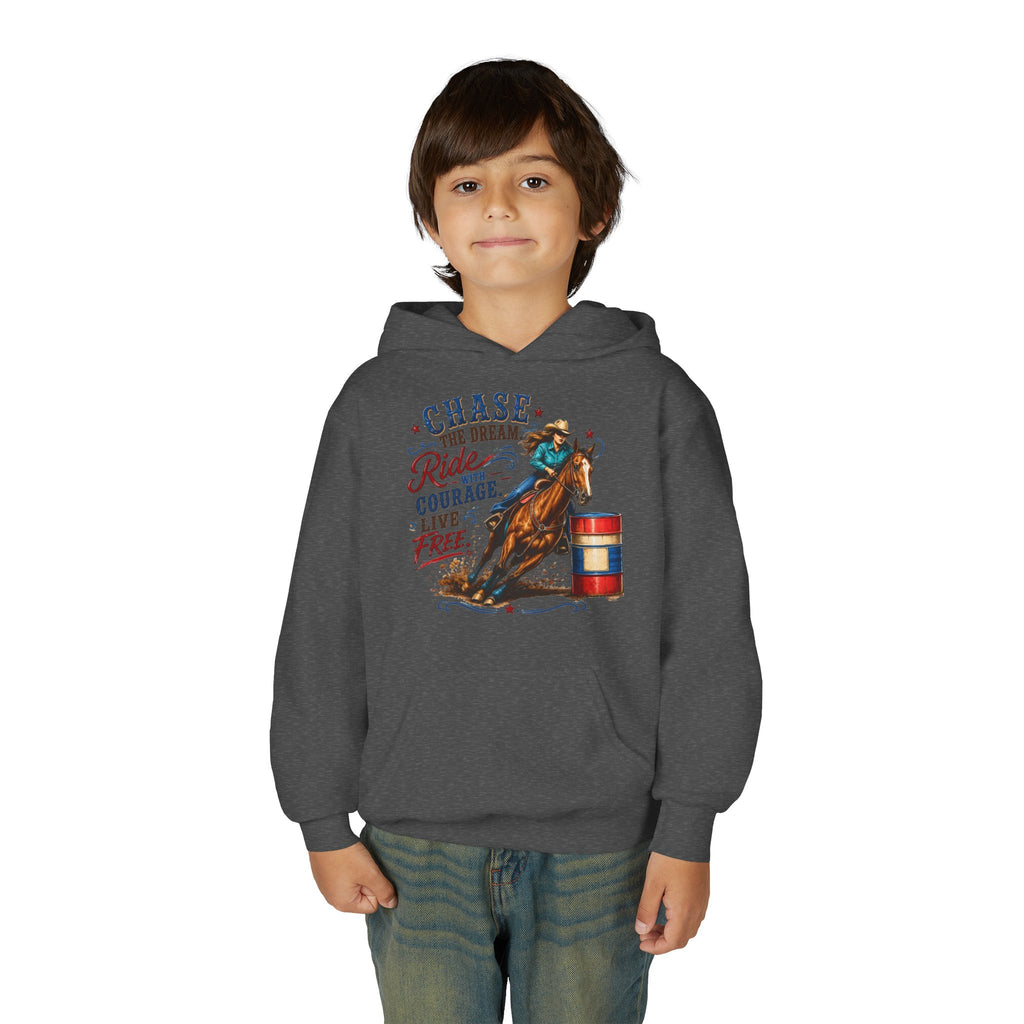 Chase the Dream with Courage Youth Heavy Blend Hooded Sweatshirt