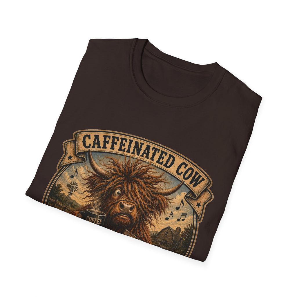 Caffeinated Cow Unisex Softstyle T-Shirt