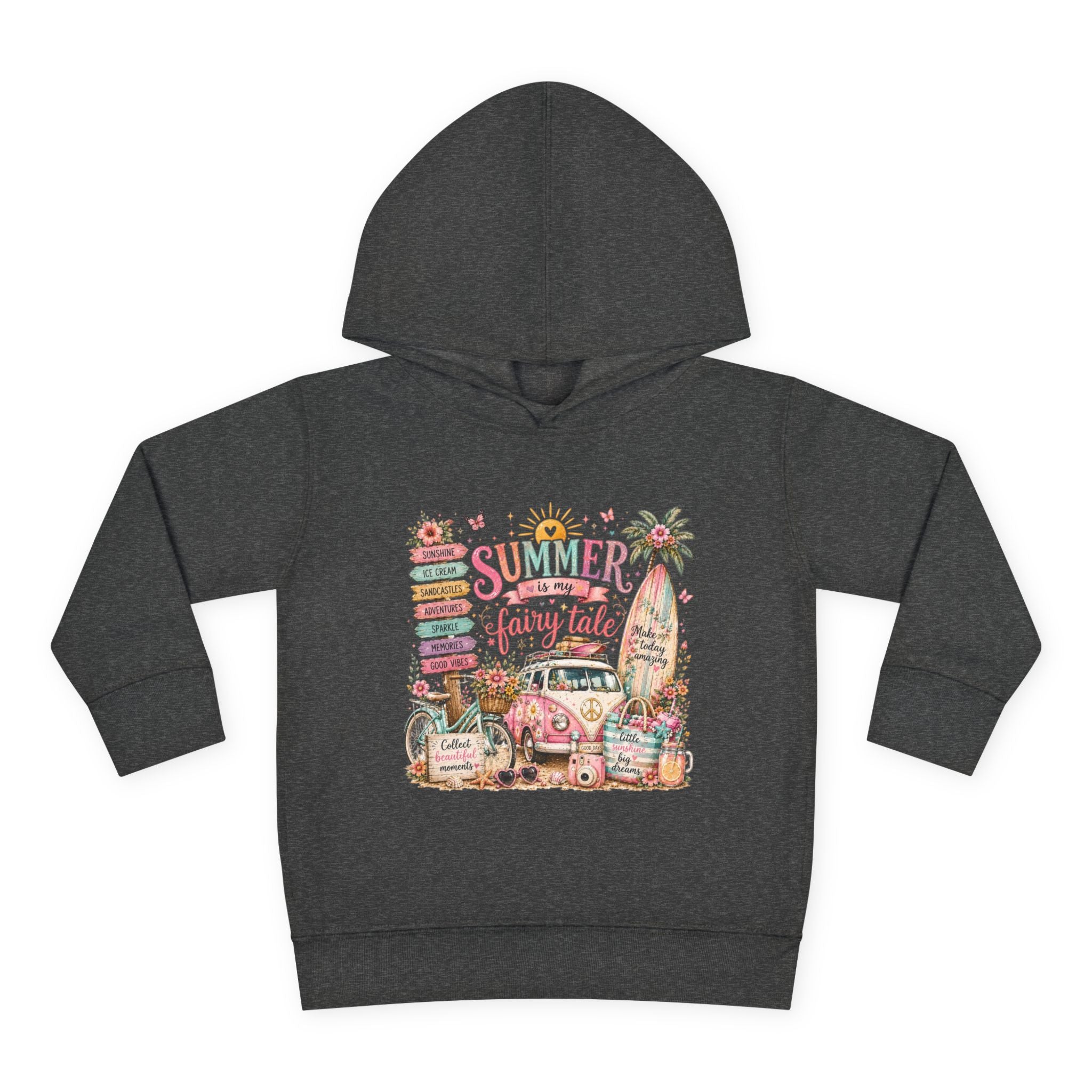 "Summer Is My Favorite Fairy Tale" Cute Beach Camper Pullover – Toddler Hoodie