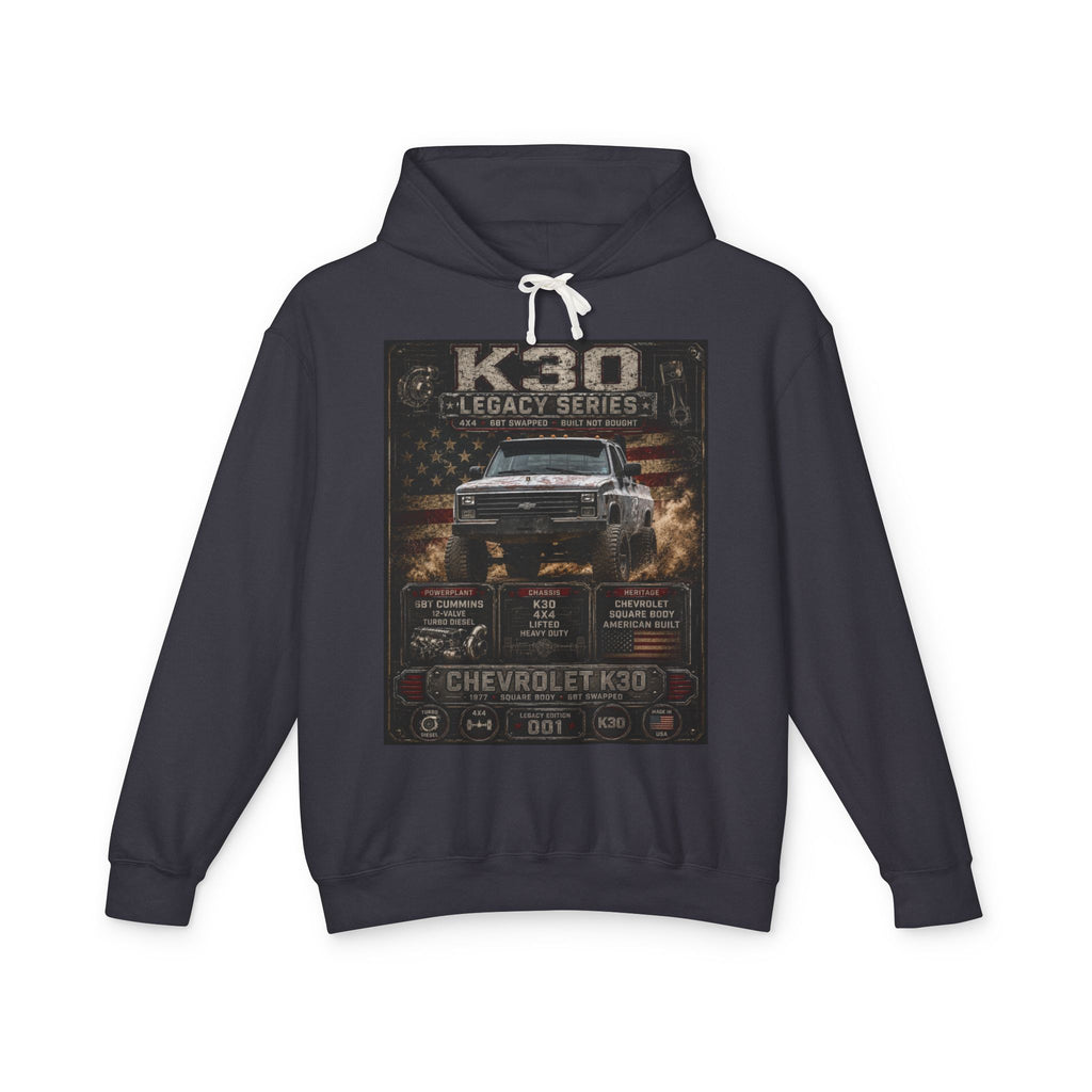K30 Legacy Series Chevrolet K30 Truck Hoodie — Vintage Off-Road Mechanic Sweatshirt