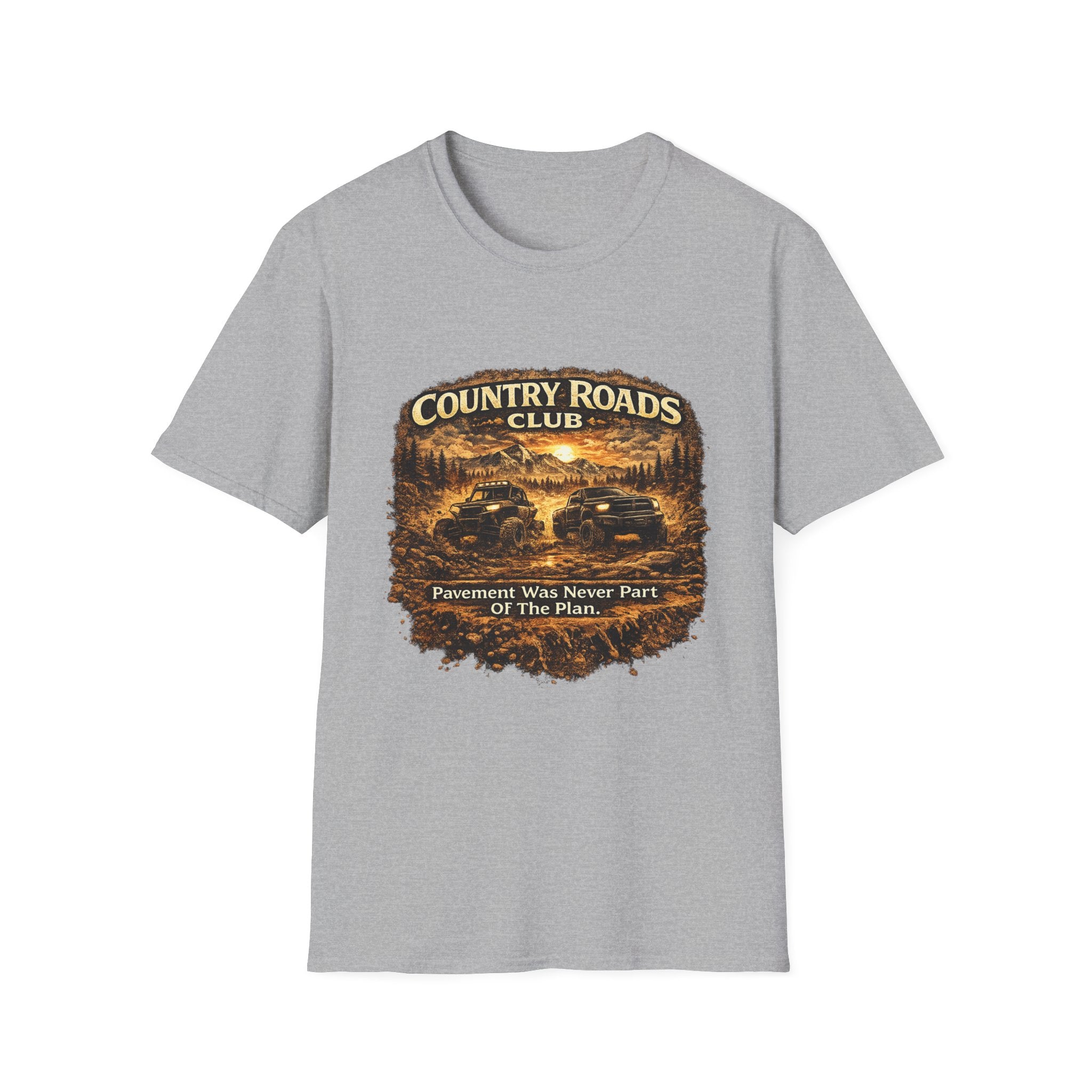 Country Roads Club T-Shirt — Vintage Off-Road Truck Scenic Tee