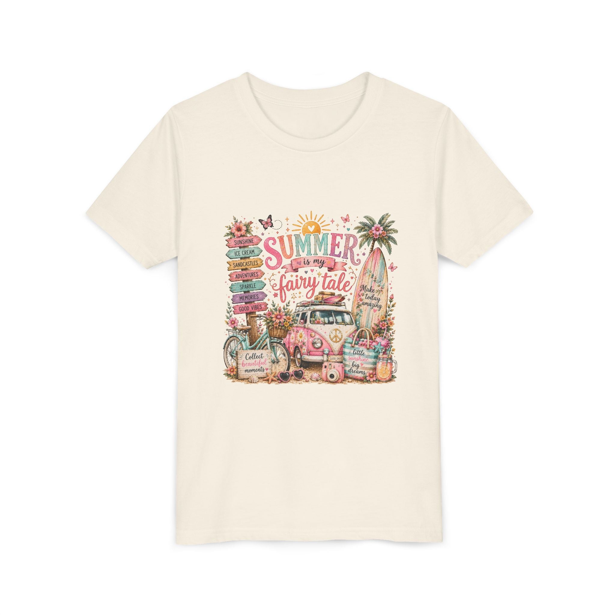 'Summer Fairy Tale' Retro Van Surf Graphic - Youth Tee