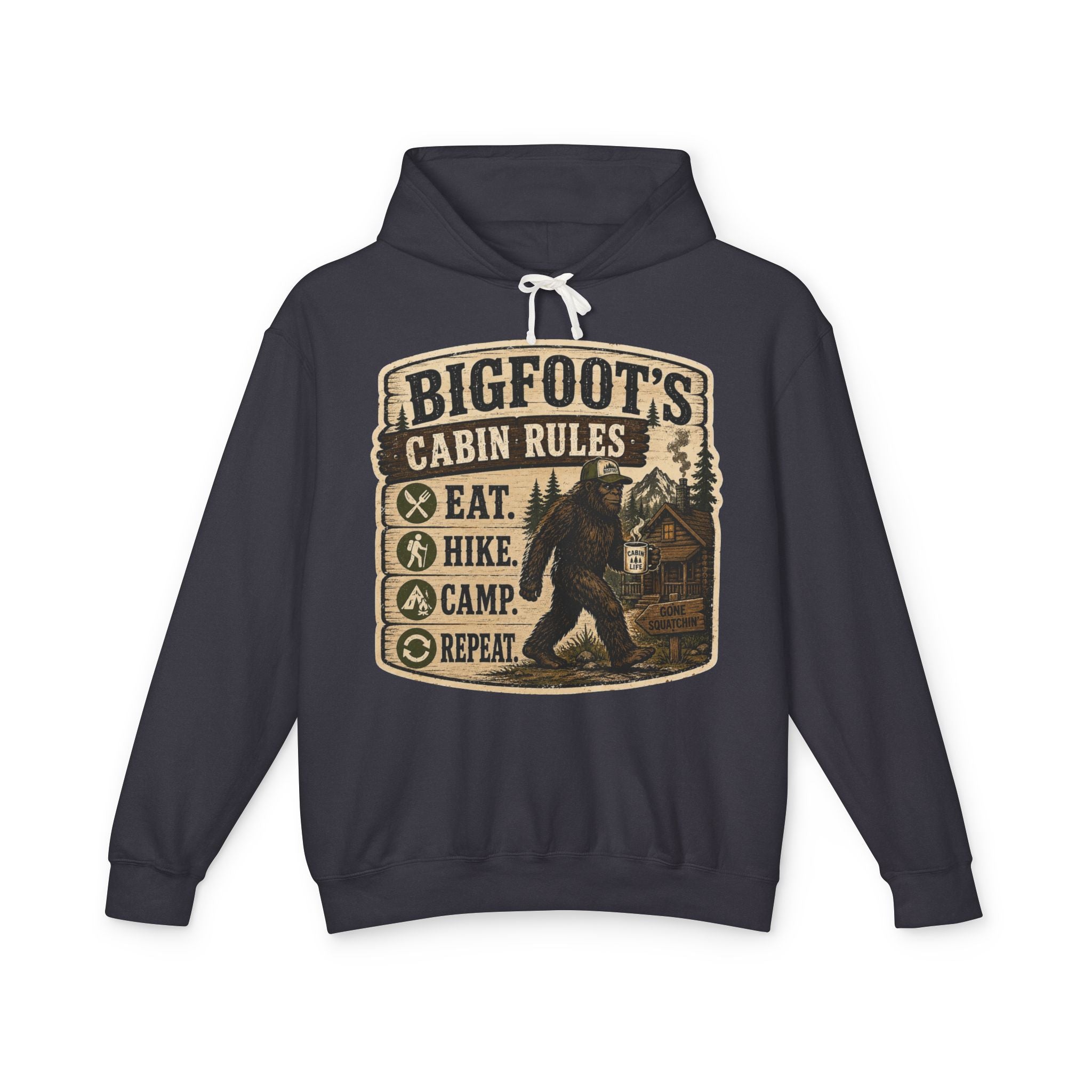Bigfoot's Cabin Rules Hooded Sweatshirt